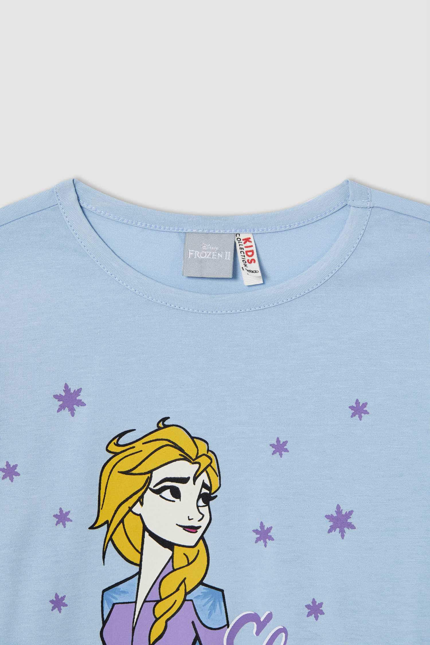 Kız Çocuk Frozen Lisanslı Pamuklu Uzun Kollu Pijama Takımı