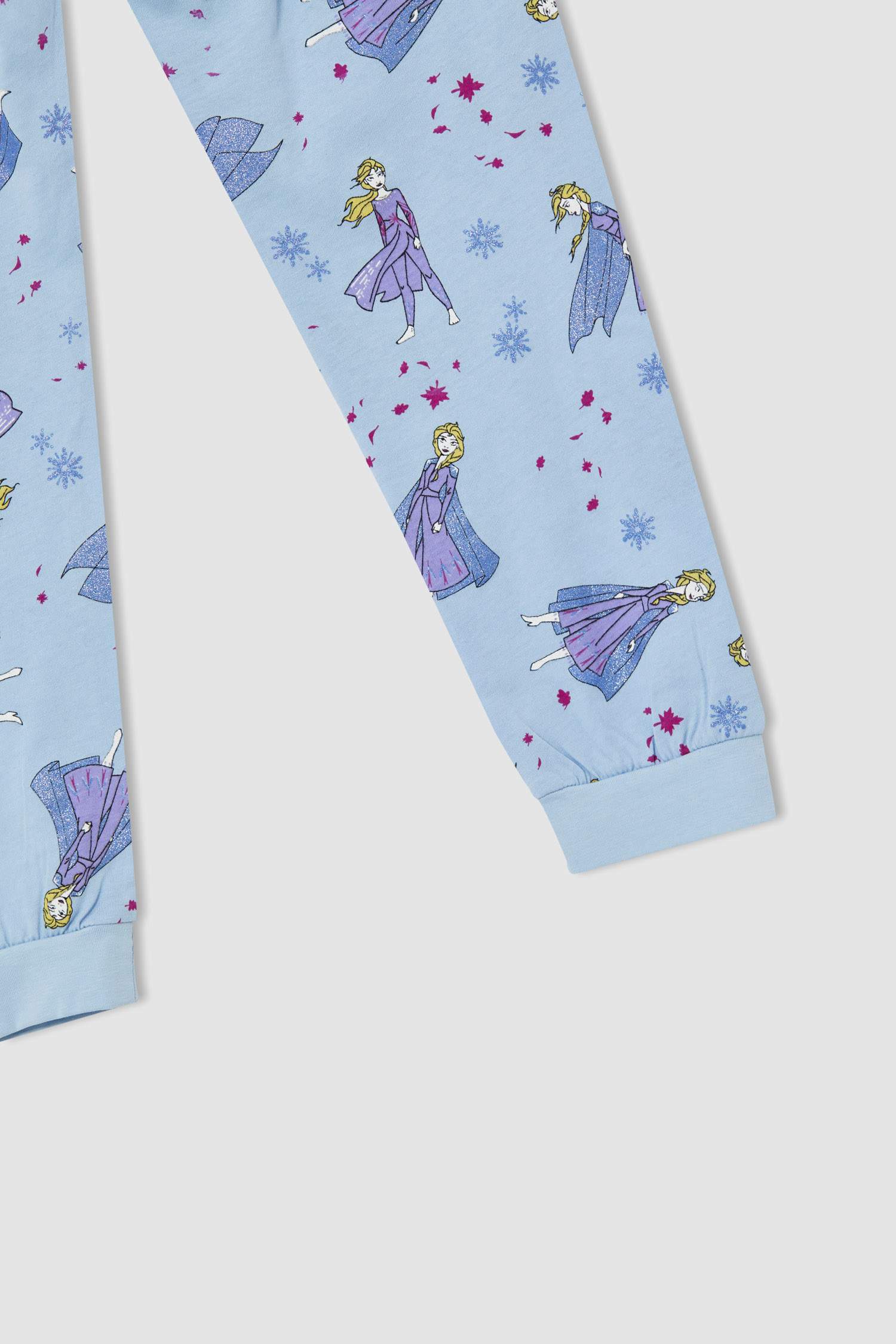 Kız Çocuk Frozen Lisanslı Pamuklu Uzun Kollu Pijama Takımı