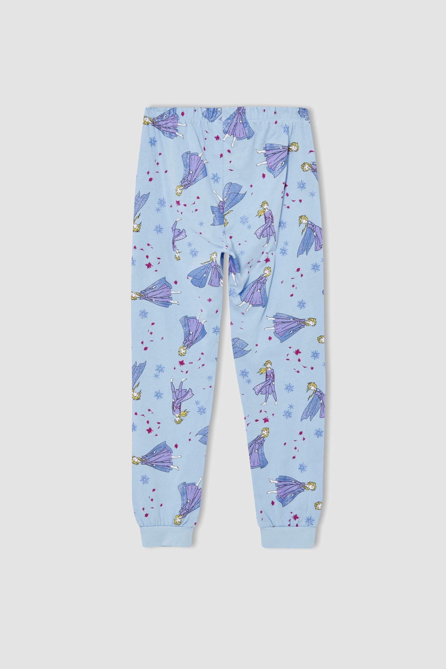 Kız Çocuk Frozen Lisanslı Pamuklu Uzun Kollu Pijama Takımı