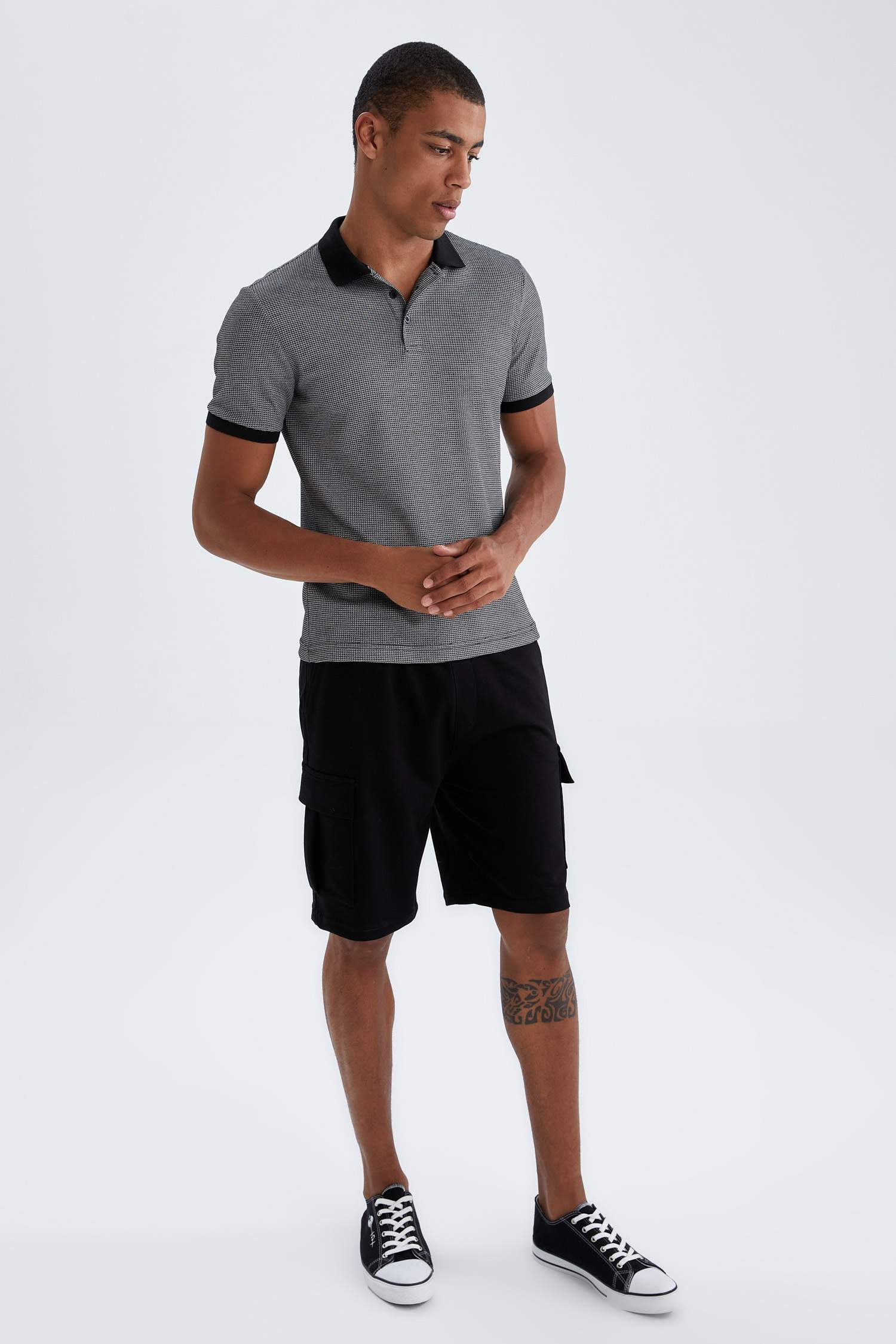 Regular Fit Kargo Cepli Bermuda Şort