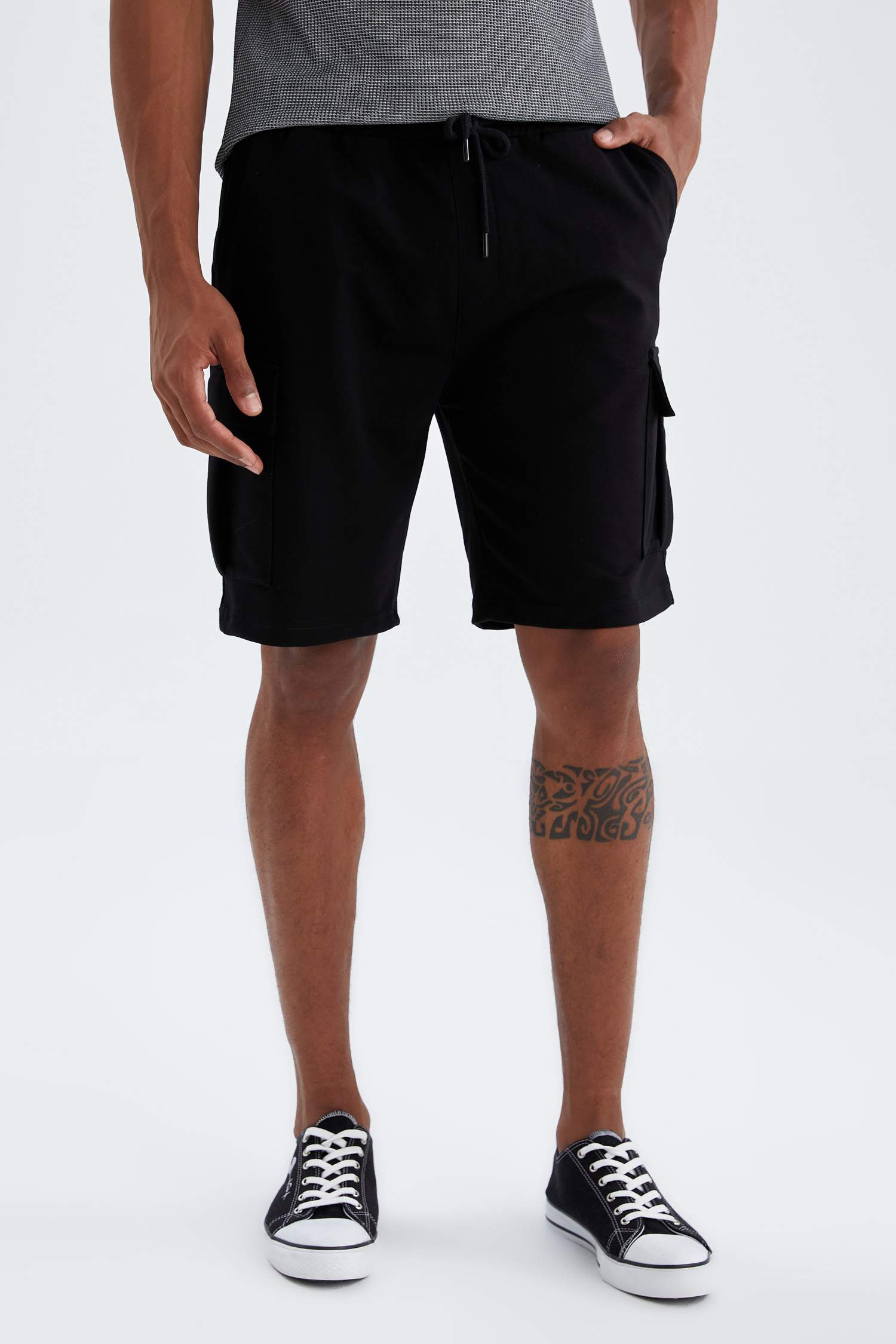 Regular Fit Kargo Cepli Bermuda Şort