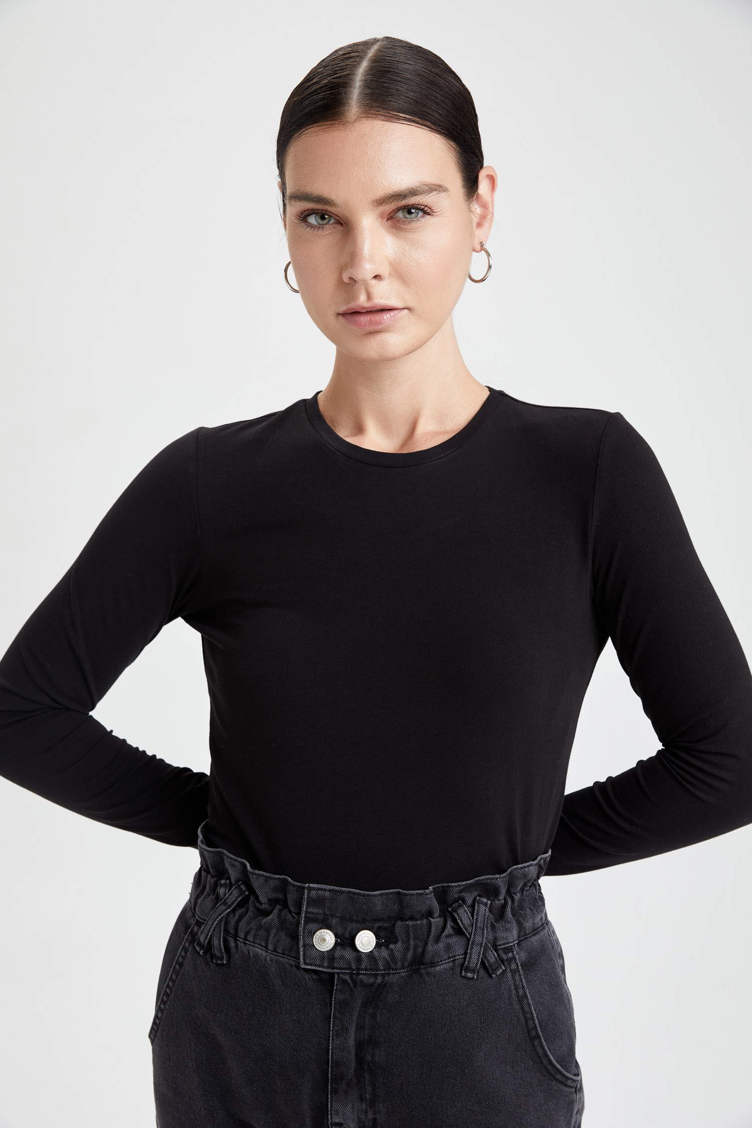 Regular Fit Basic Uzun Kollu Tunik Tişört