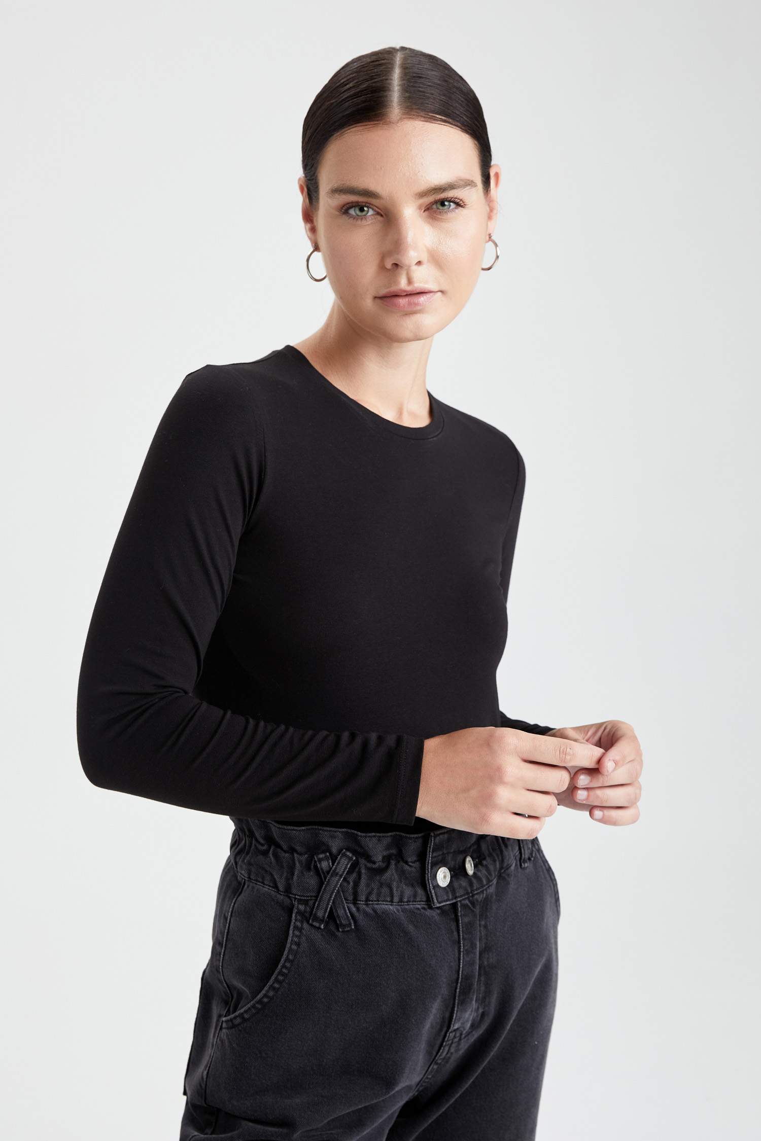 Regular Fit Basic Uzun Kollu Tunik Tişört