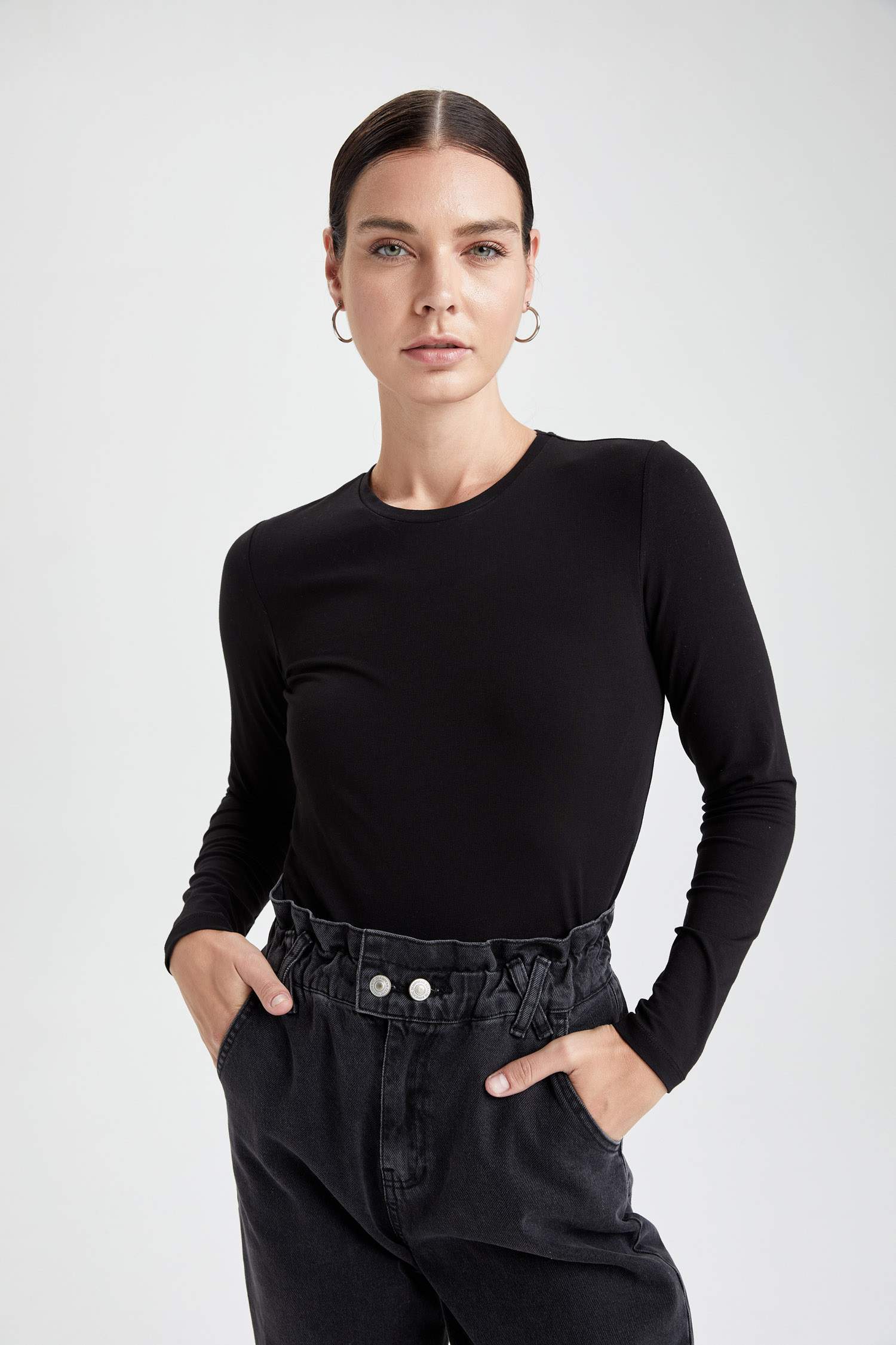 Regular Fit Basic Uzun Kollu Tunik Tişört