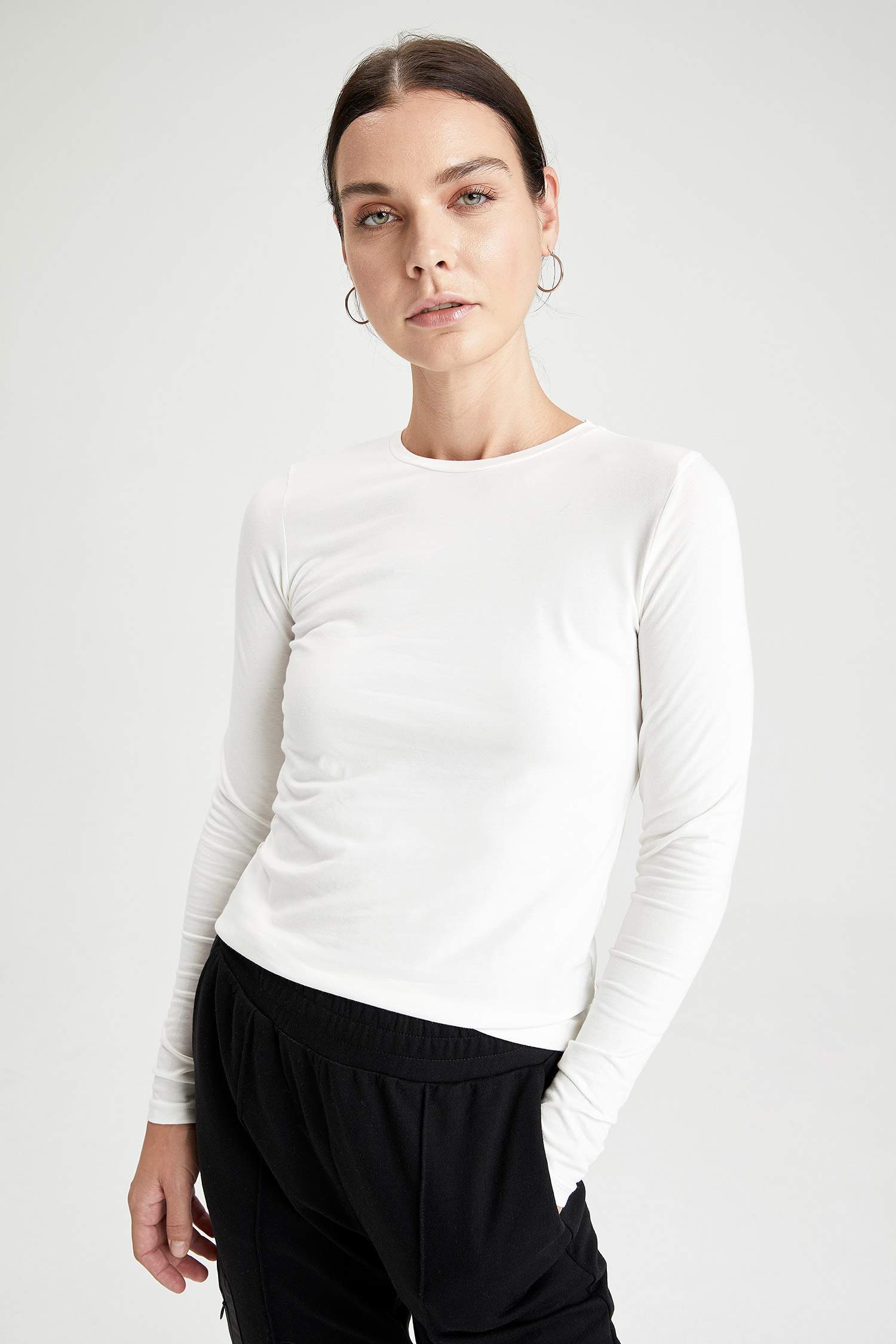 Regular Fit Basic Uzun Kollu Tunik Tişört