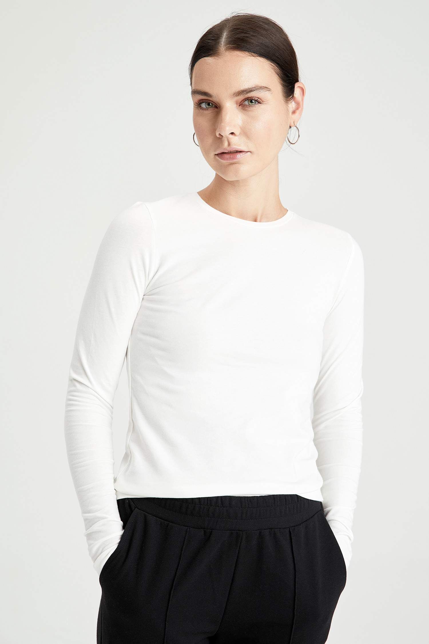 Regular Fit Basic Uzun Kollu Tunik Tişört