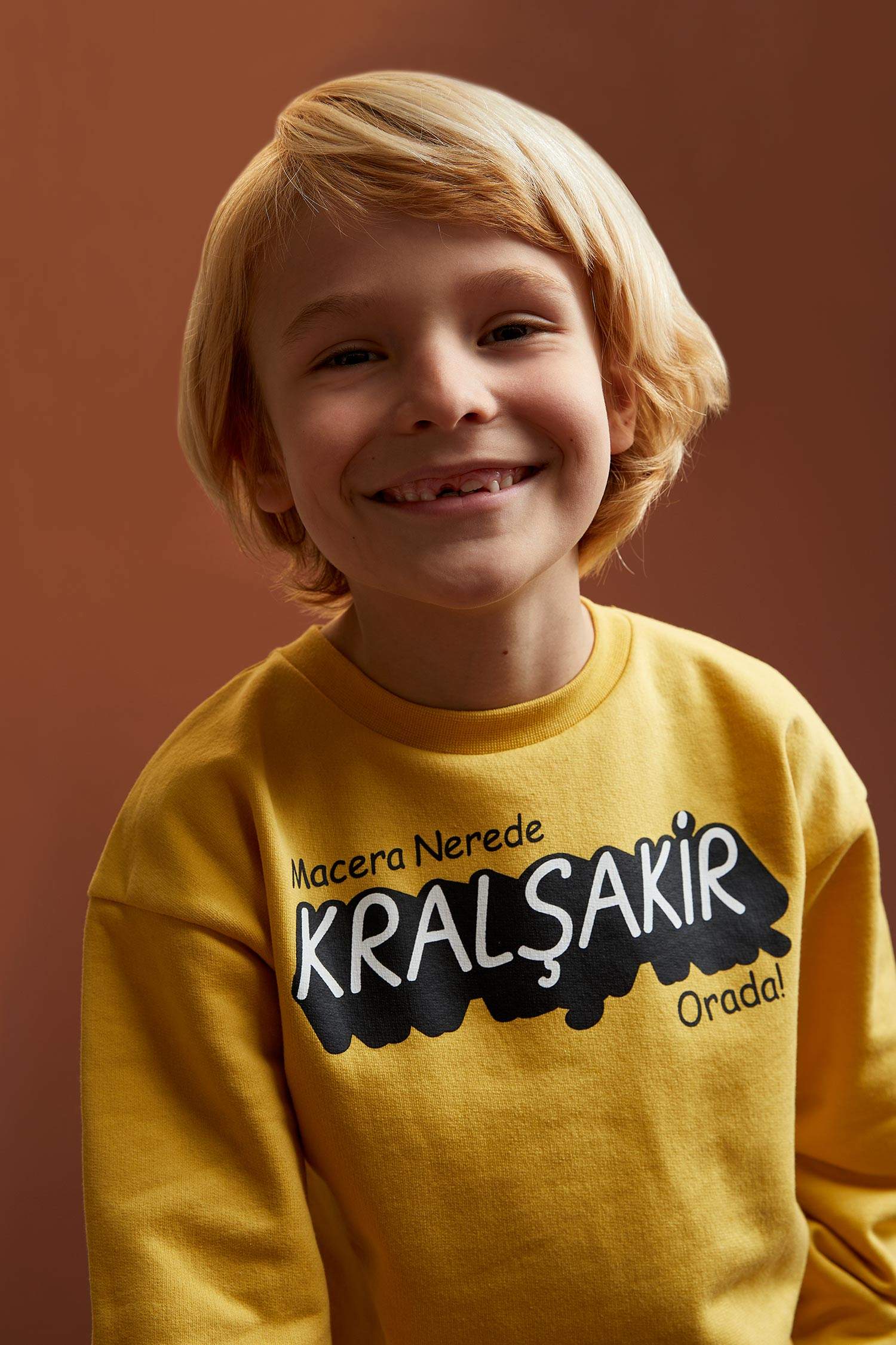 Erkek Çocuk Kral Şakir Lisanslı Relax Fit Bisiklet Yaka Sırt Baskılı İnce Sweatshirt Kumaşı Sweatshirt