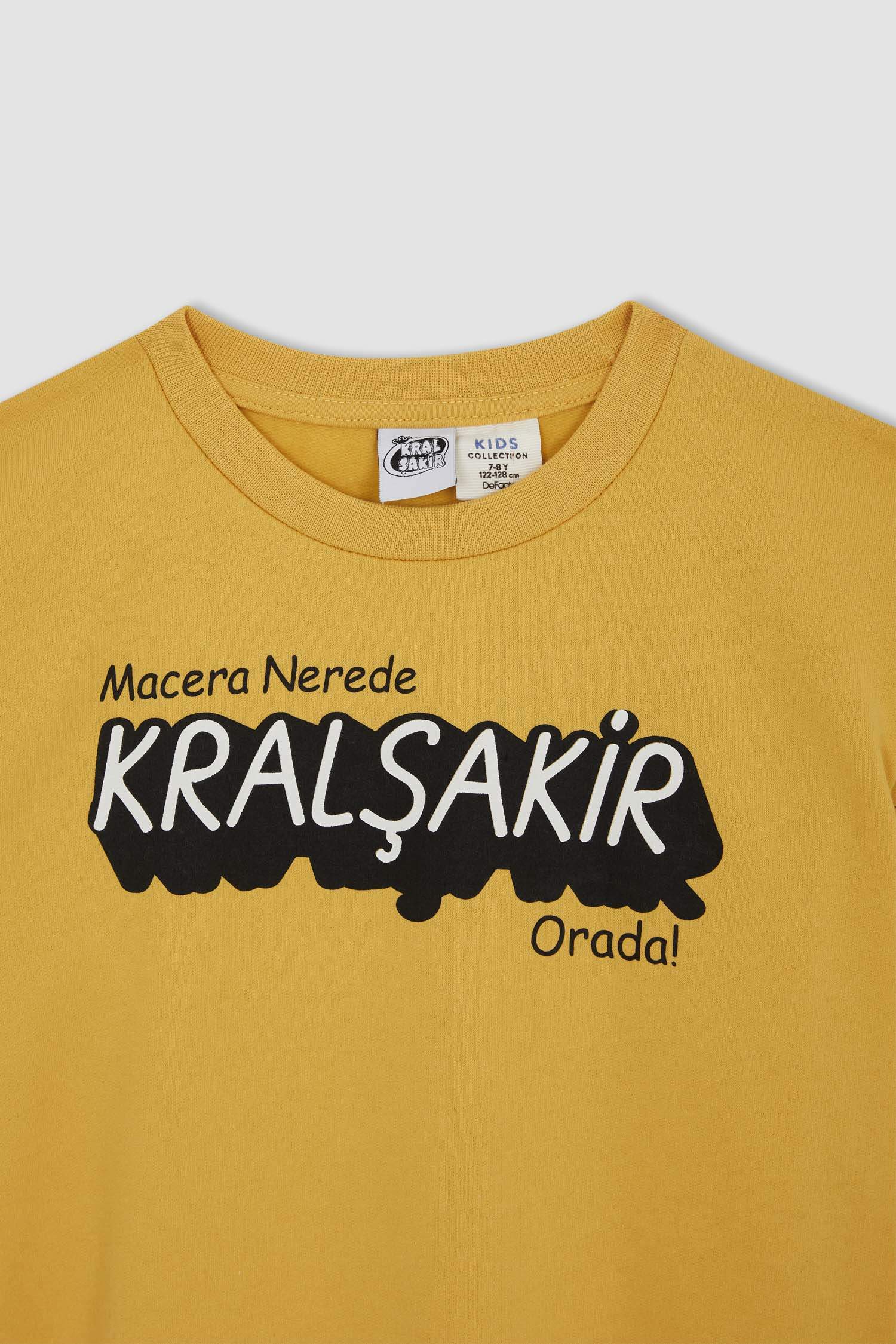 Erkek Çocuk Kral Şakir Lisanslı Relax Fit Bisiklet Yaka Sırt Baskılı İnce Sweatshirt Kumaşı Sweatshirt