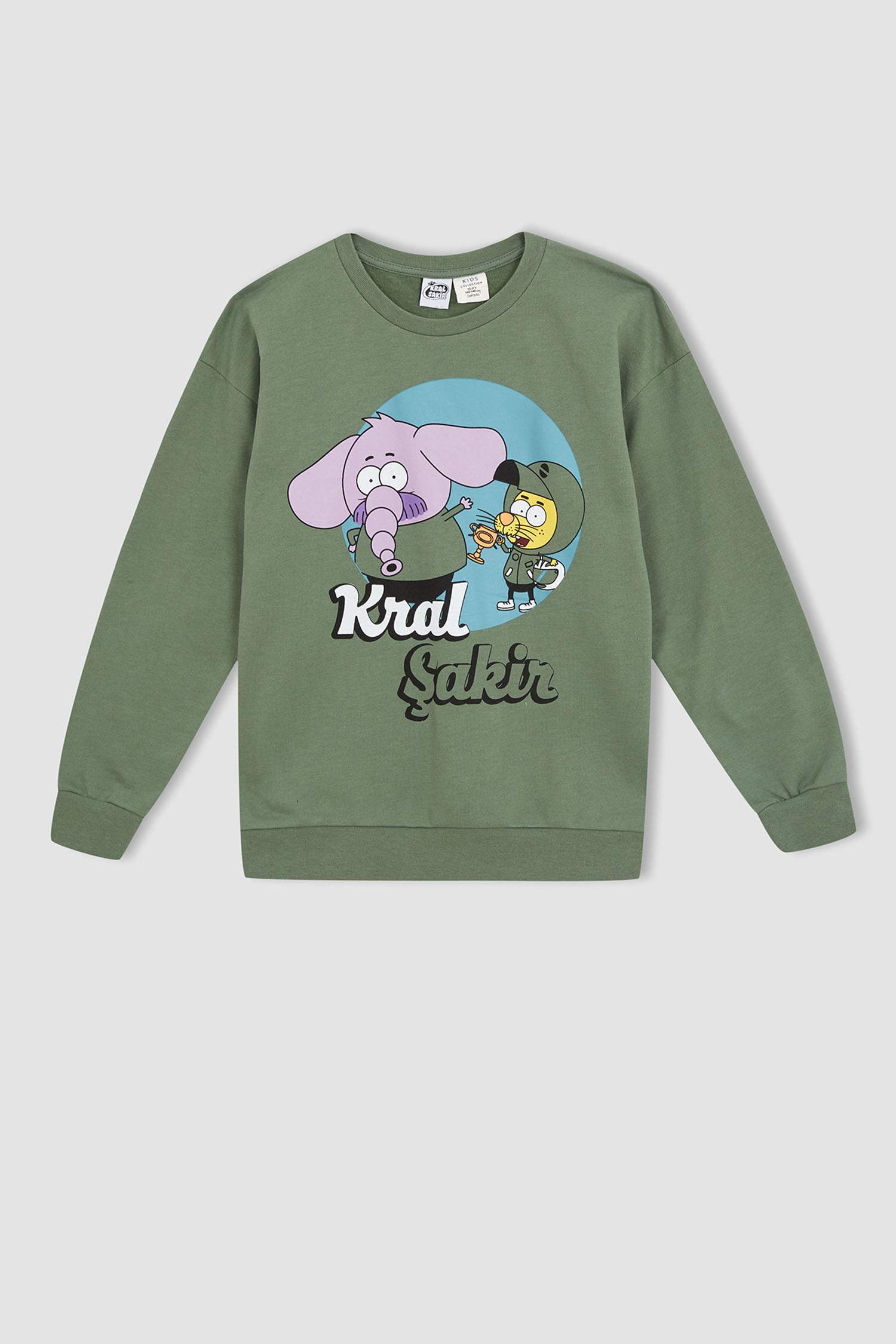 Erkek Çocuk Kral Şakir Lisanslı Relax Fit Bisiklet Yaka Sweatshirt