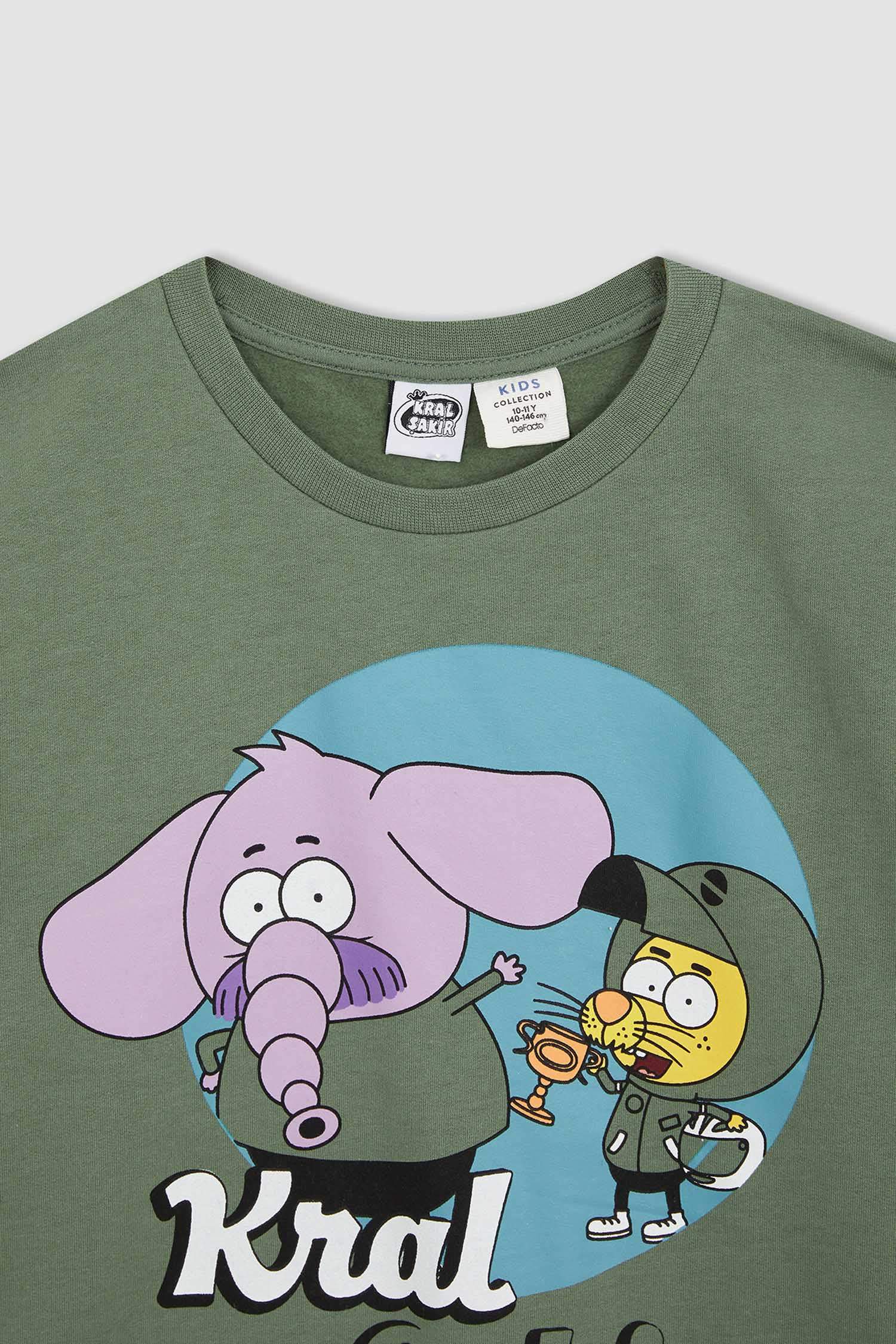Erkek Çocuk Kral Şakir Lisanslı Relax Fit Bisiklet Yaka Sweatshirt