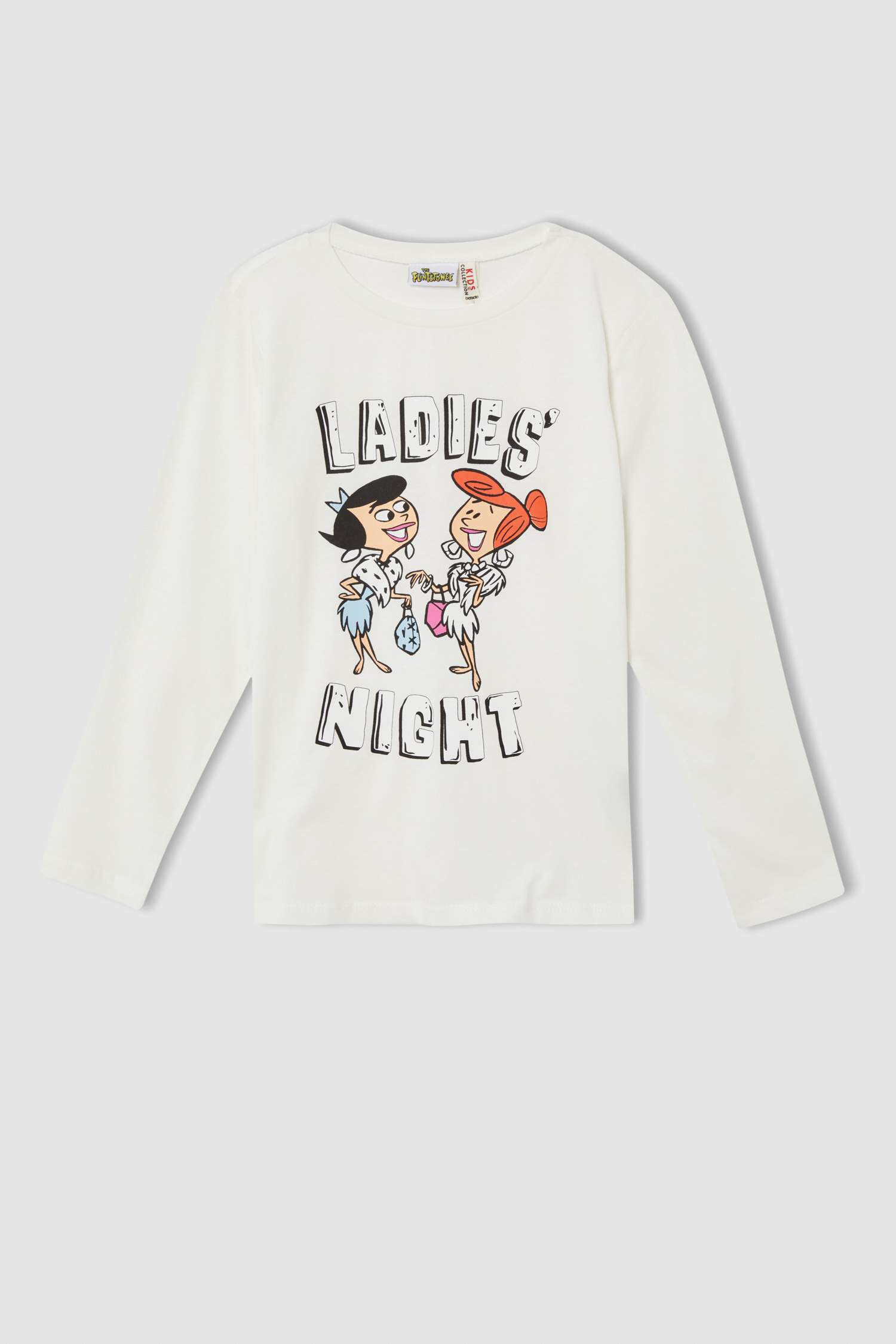 Kız Çocuk Flinstones Lisanslı Pamuklu Uzun Kollu Pijama Takımı