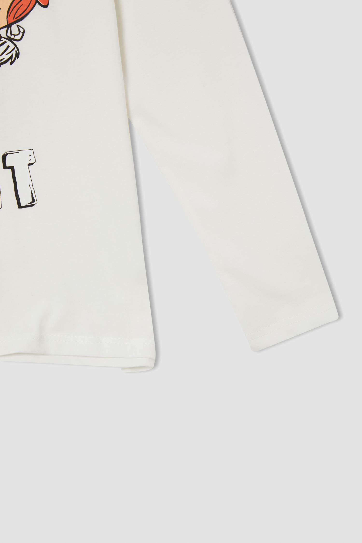 Kız Çocuk Flinstones Lisanslı Pamuklu Uzun Kollu Pijama Takımı