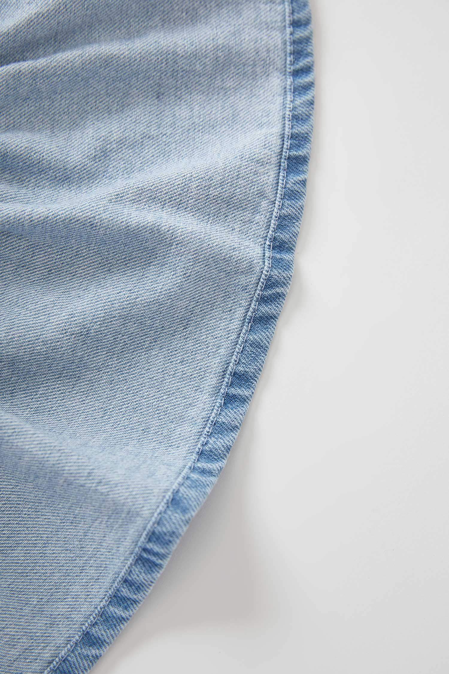 Kız Bebek Regular Fit Bisiklet Yaka Uzun Kollu Jean Elbise