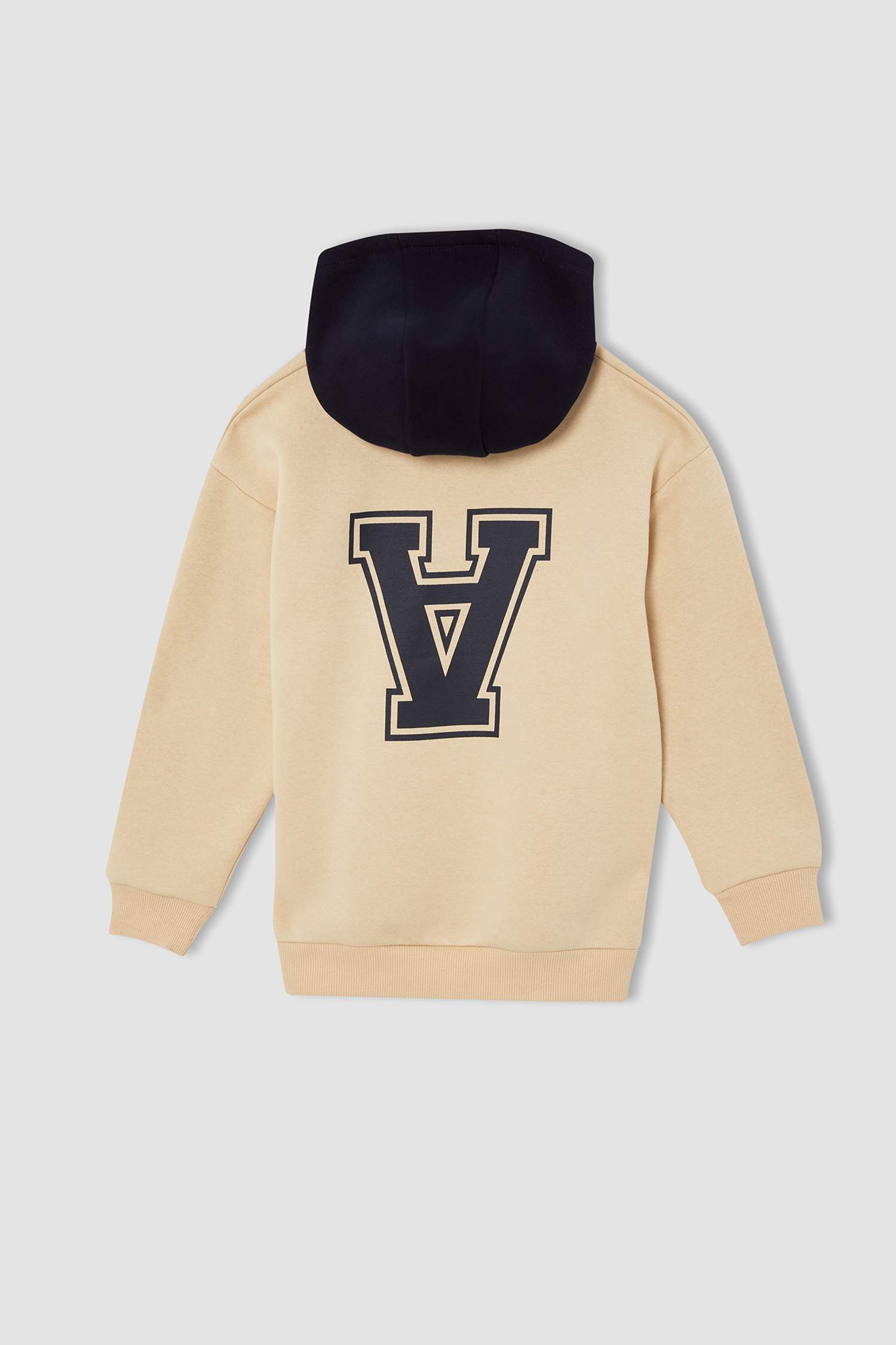 Erkek Çocuk Regular Fit Kapüşonlu Baskılı İçi Yumuşak Tüylü Sweatshirt