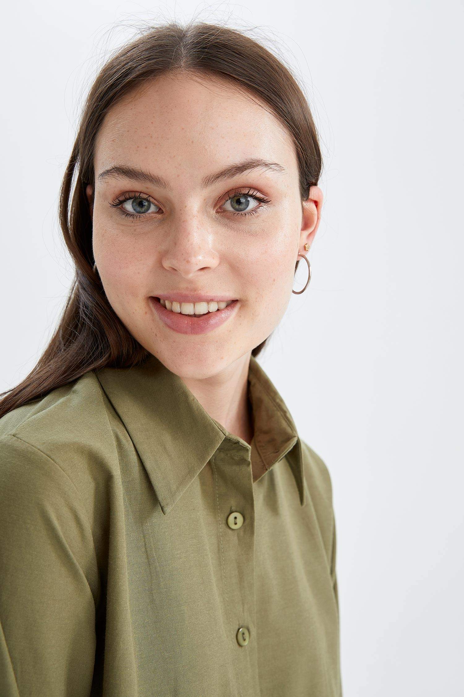 Regular Fit Uzun Kollu Poplin Gömlek Tunik
