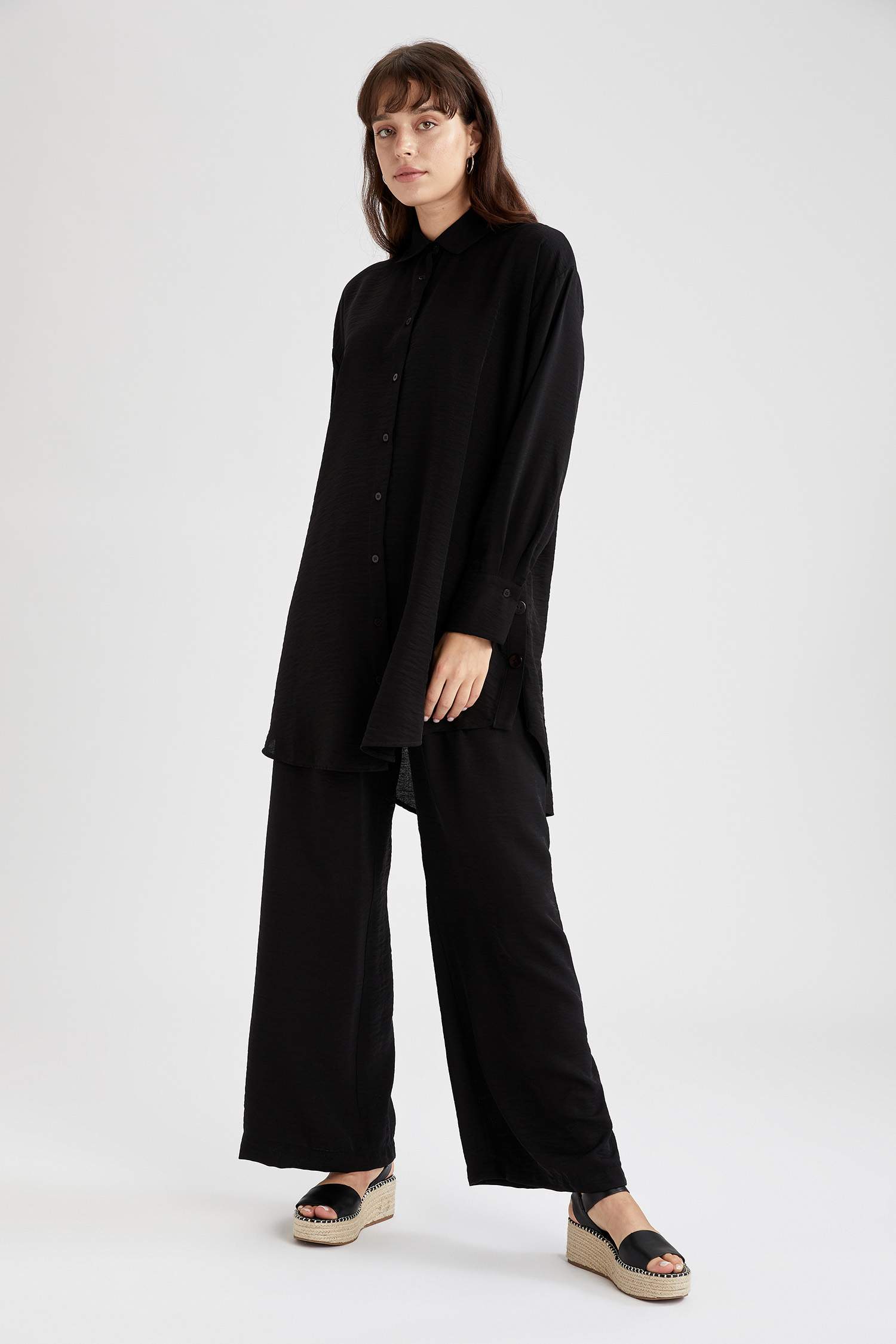 Yüksek Bel Oversize Fit Geniş Paça Palazzo Pantolon