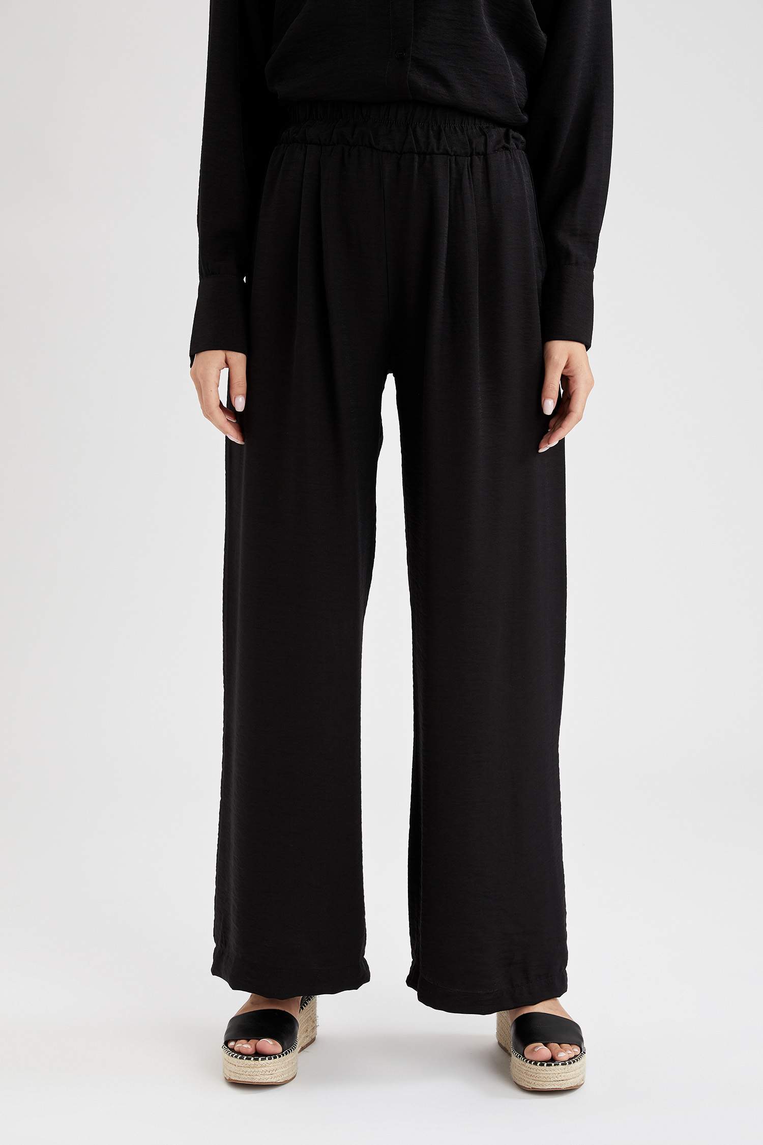 Yüksek Bel Oversize Fit Geniş Paça Palazzo Pantolon