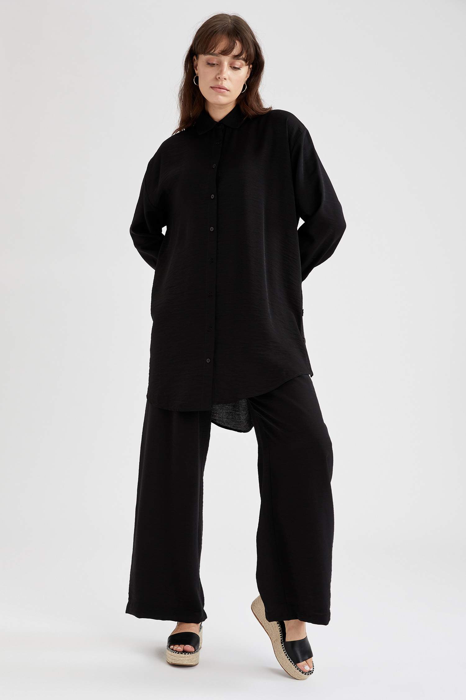 Yüksek Bel Oversize Fit Geniş Paça Palazzo Pantolon