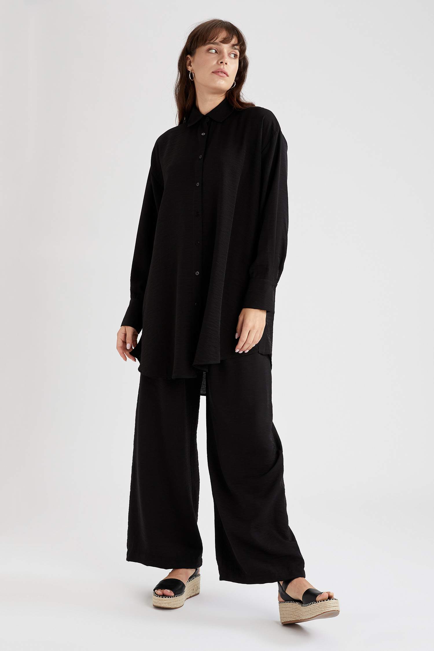 Yüksek Bel Oversize Fit Geniş Paça Palazzo Pantolon