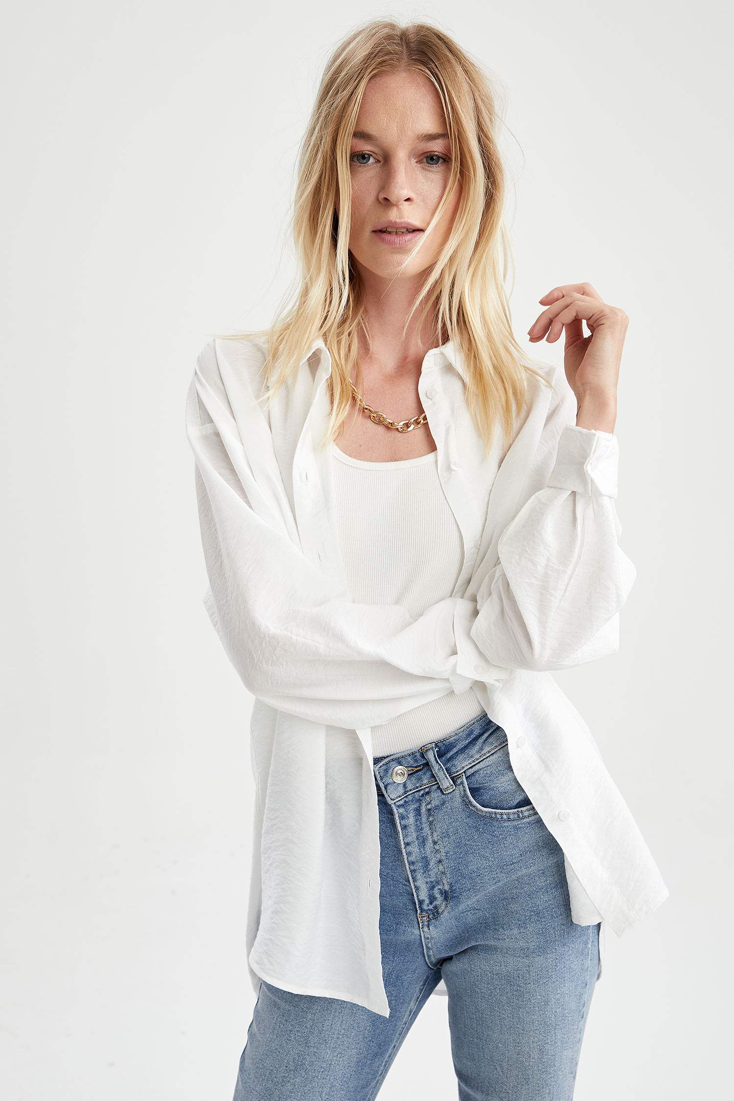 Basic Oversize Fit Gömlek Tunik