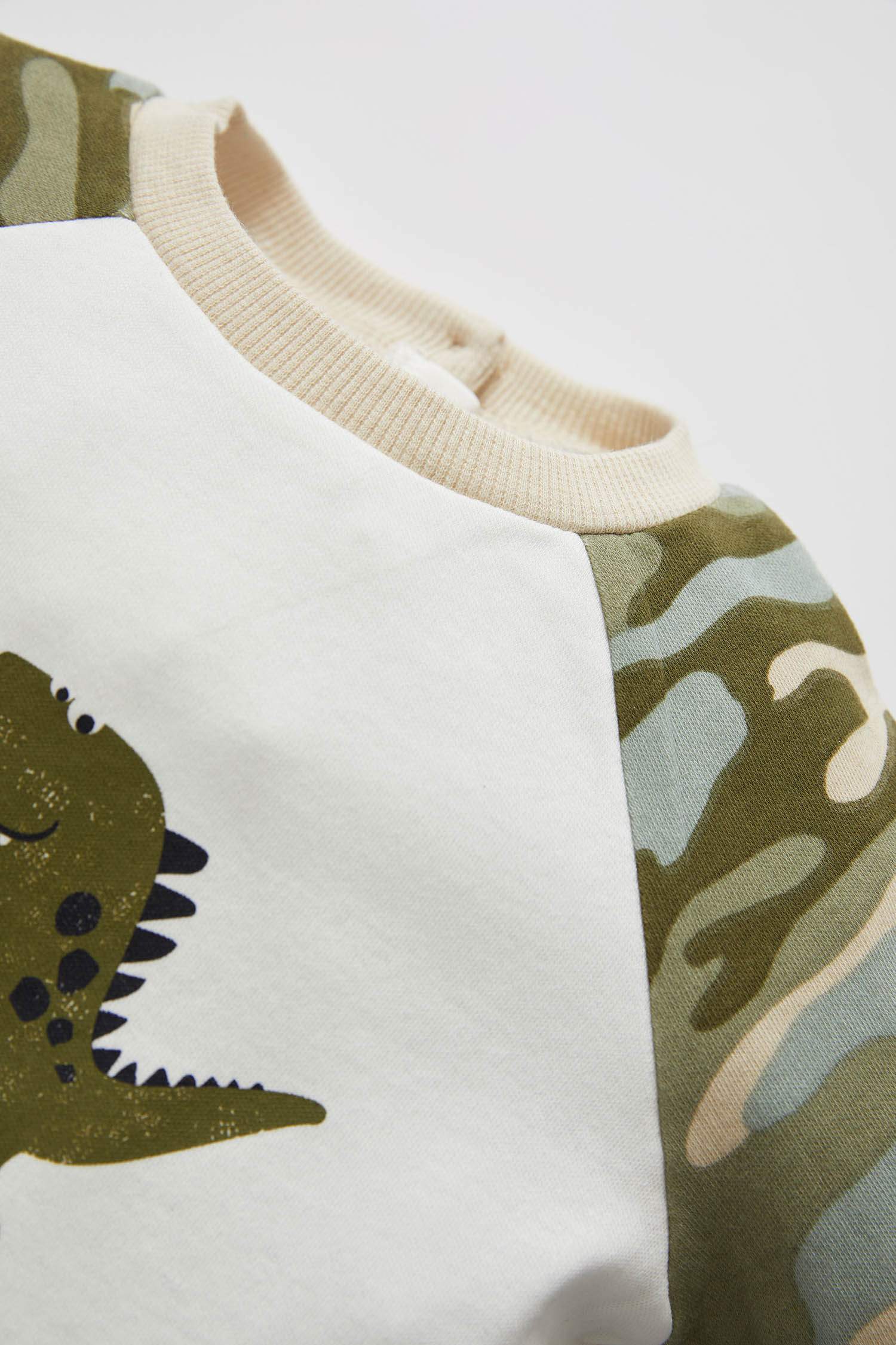 Erkek Bebek Regular Fit Kamuflaj Desenli Pamuklu Pijama Takım