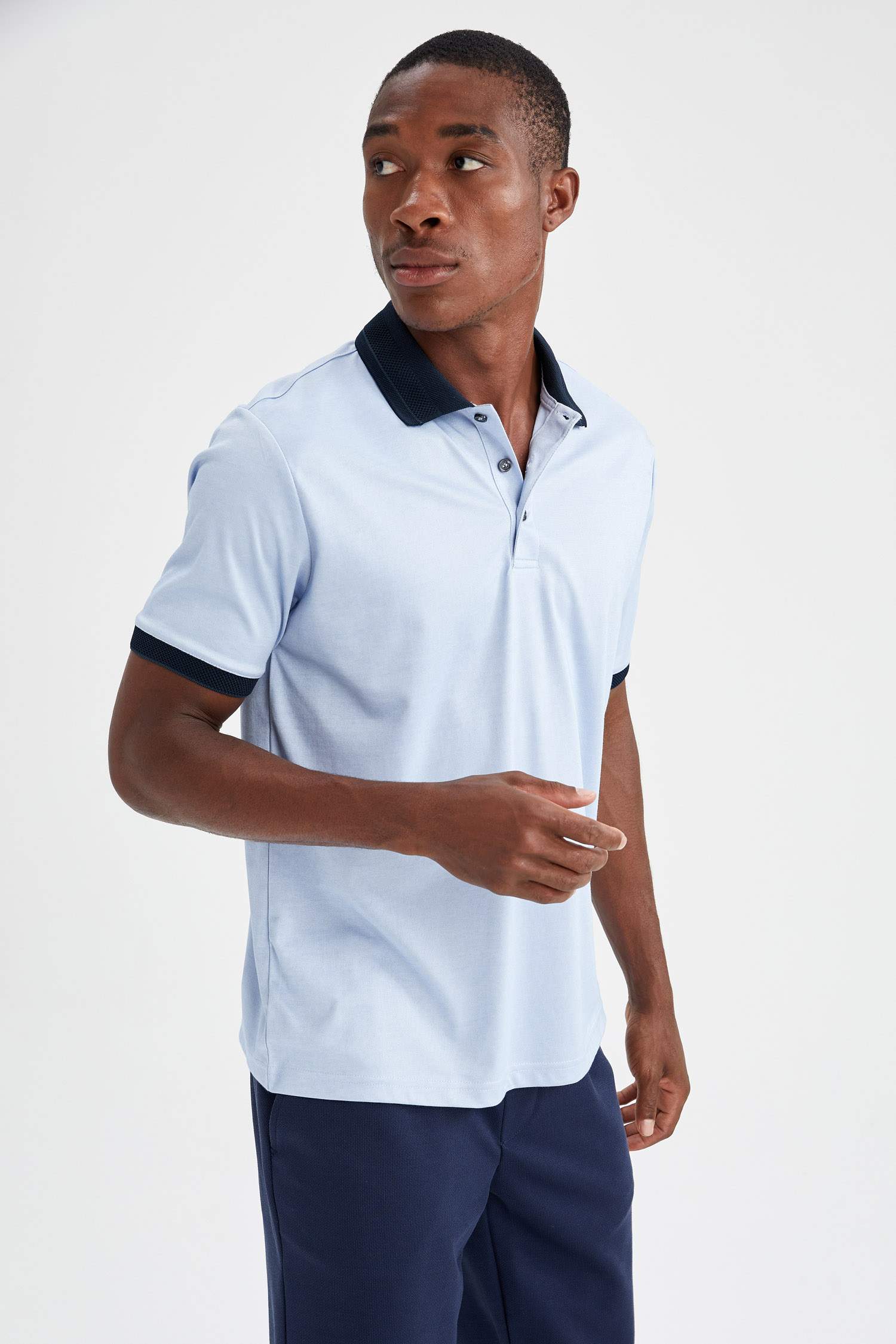 Regular Fit Polo Yaka Basic Kısa Kollu Tişört