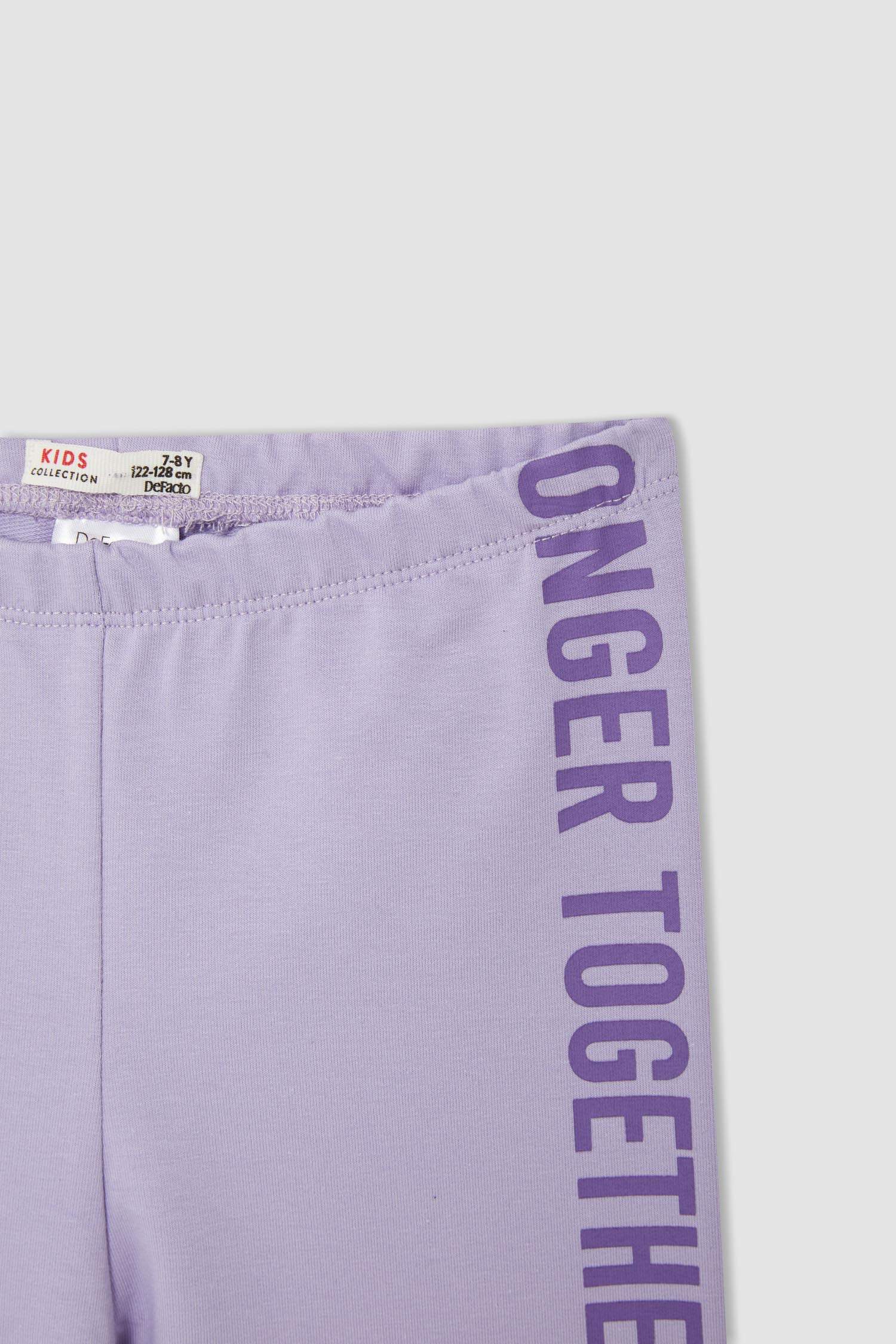 Kız Çocuk Slim Fit Baskılı Uzun Tayt