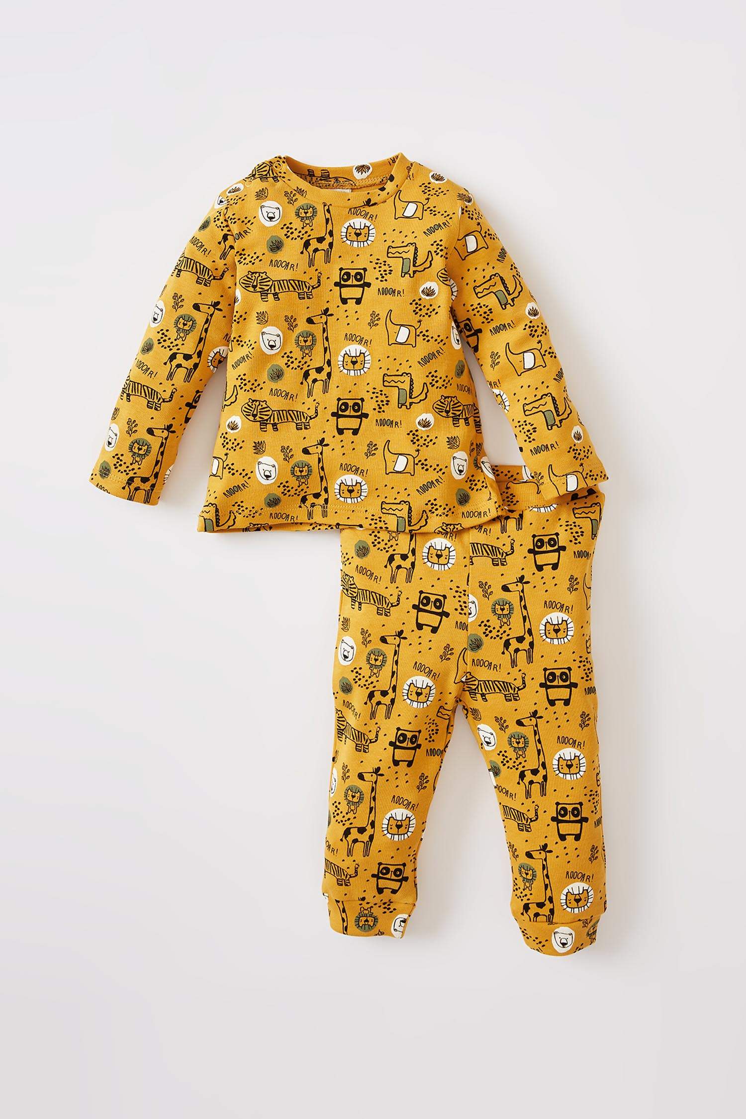 Erkek Bebek Desenli Uzun Kollu Pijama Takımı