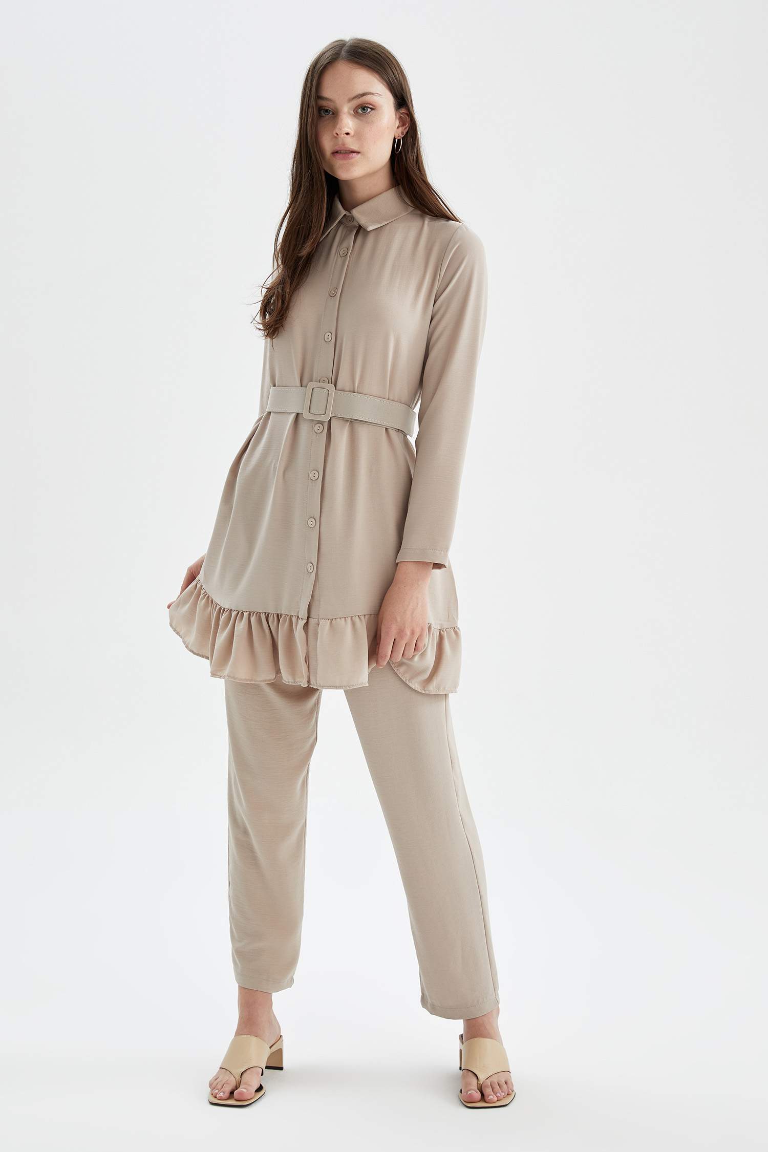 Regular Fit Esnek Belli Pantolon