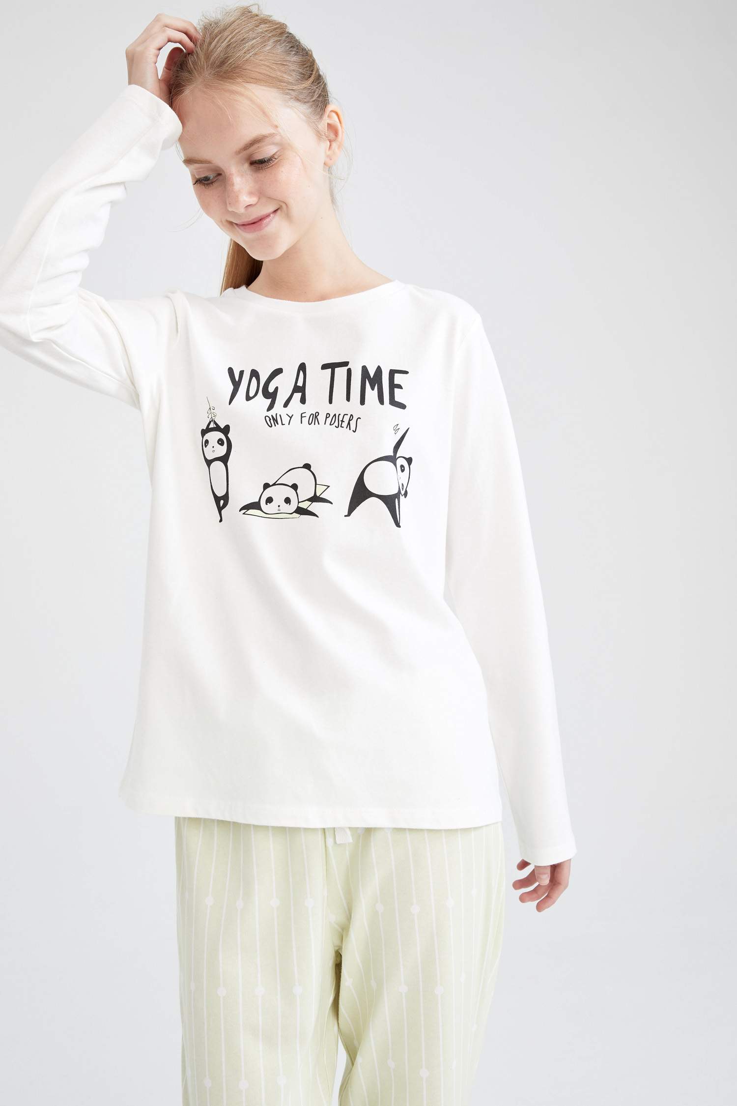 Regular Fit Desenli Pamuklu Pijama Takımı