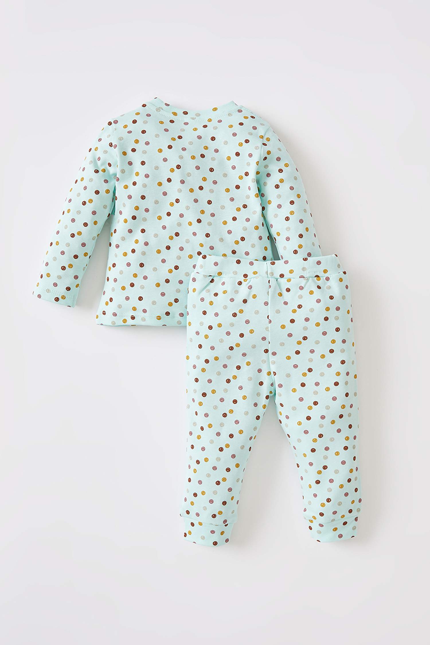 Kız Bebek Puantiye Desenli Uzun Kollu Pijama Takımı