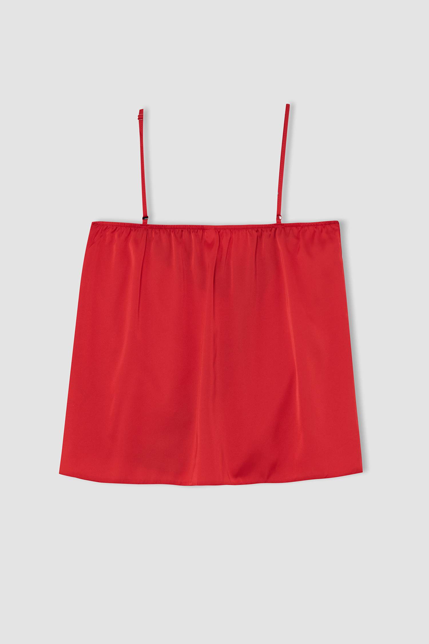 Regular Fit Yılbaşı Temalı V Yaka Dantelli Atlet ve Mini Şort Saten Pijama Takımı