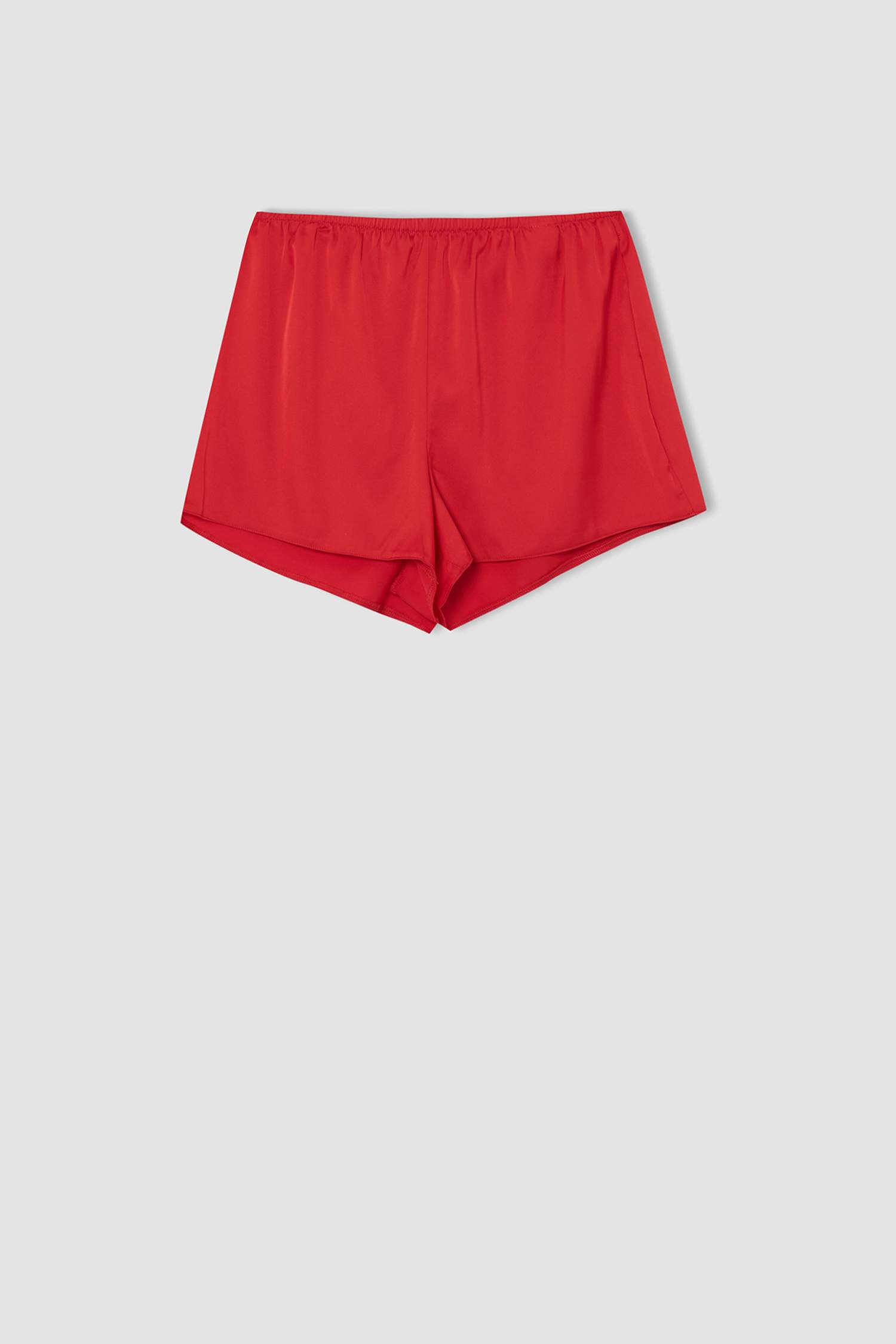 Regular Fit Yılbaşı Temalı V Yaka Dantelli Atlet ve Mini Şort Saten Pijama Takımı
