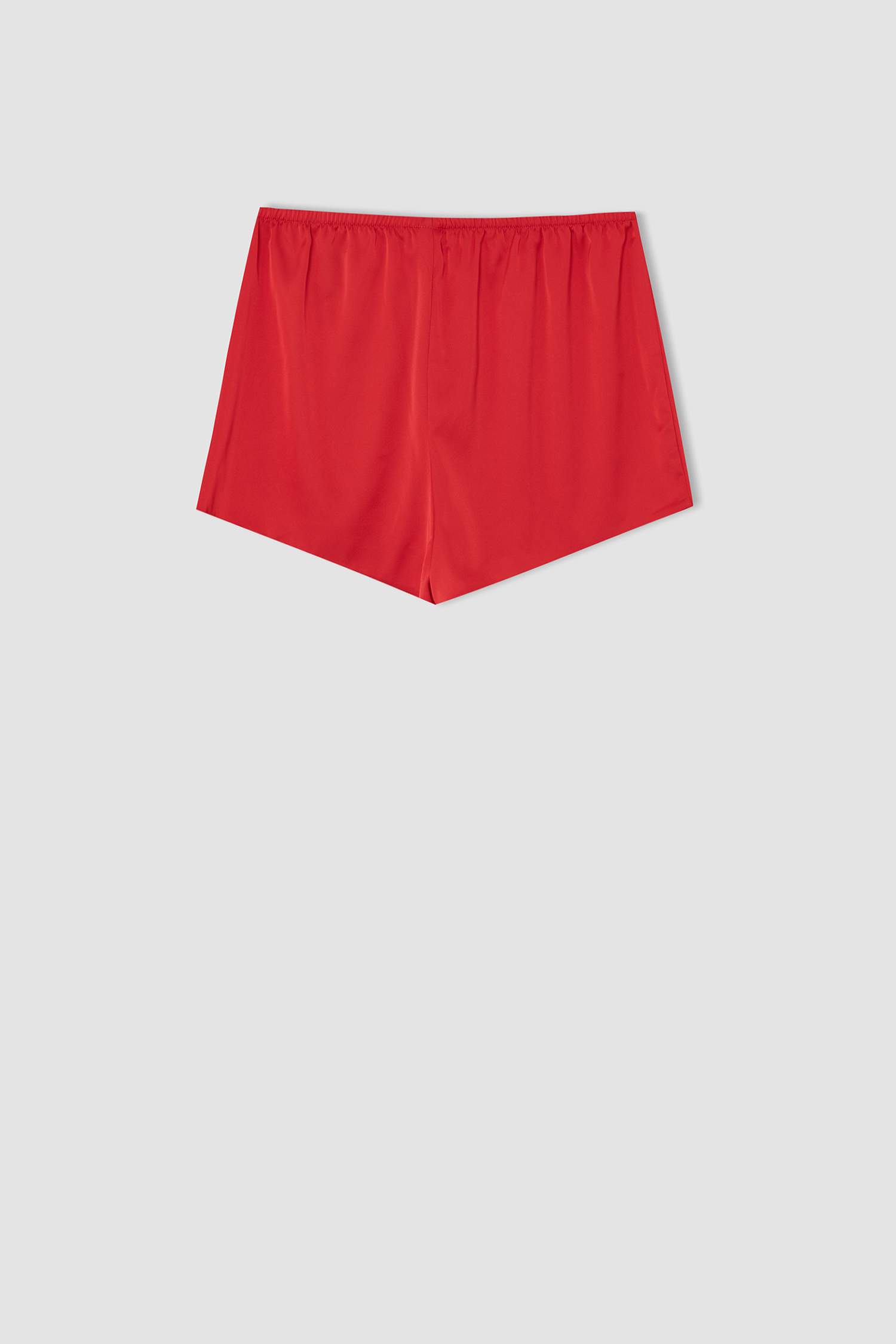 Regular Fit Yılbaşı Temalı V Yaka Dantelli Atlet ve Mini Şort Saten Pijama Takımı