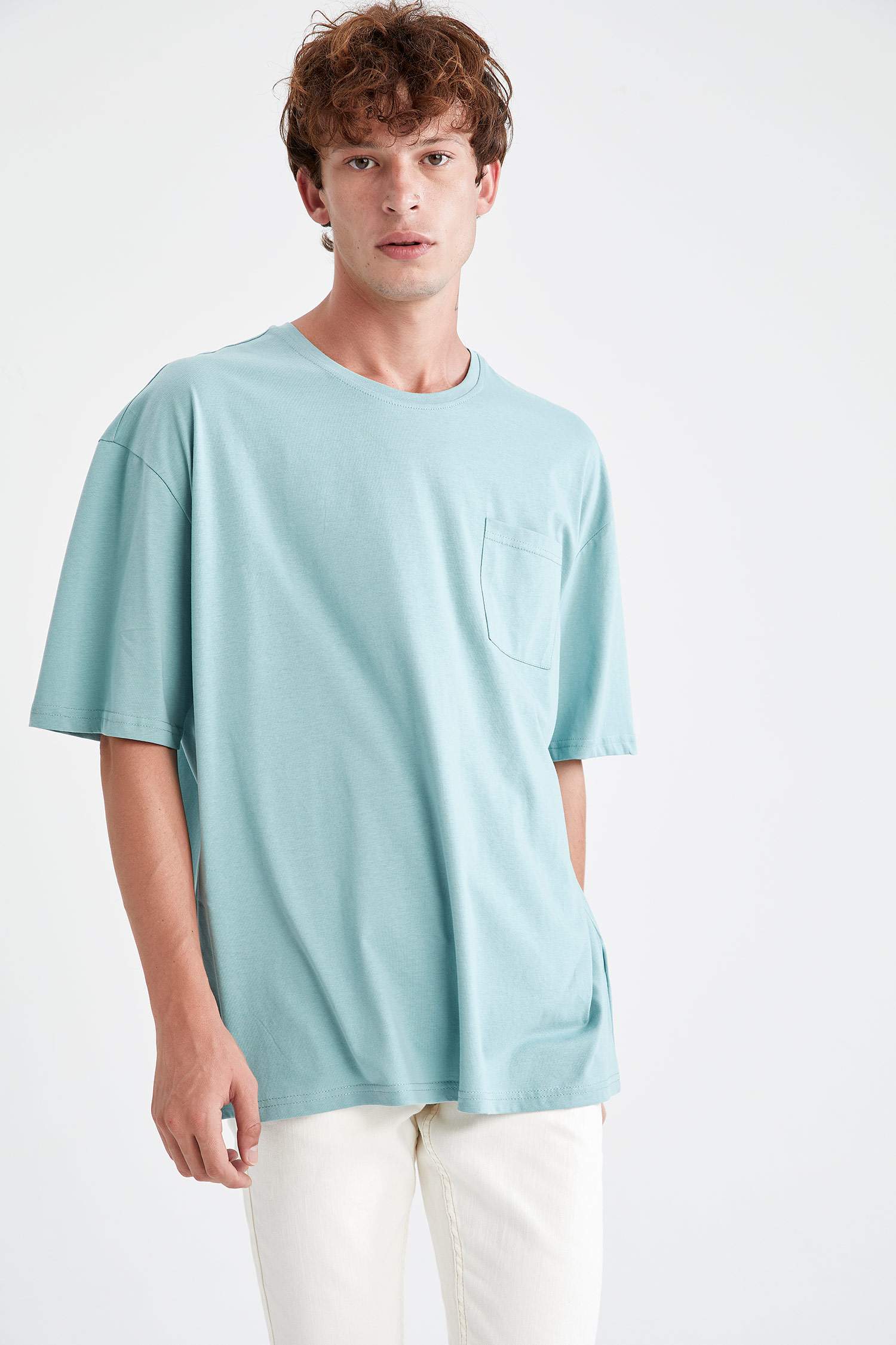 Oversize Fit Bisiklet Yaka Basic Kısa Kollu Tişört
