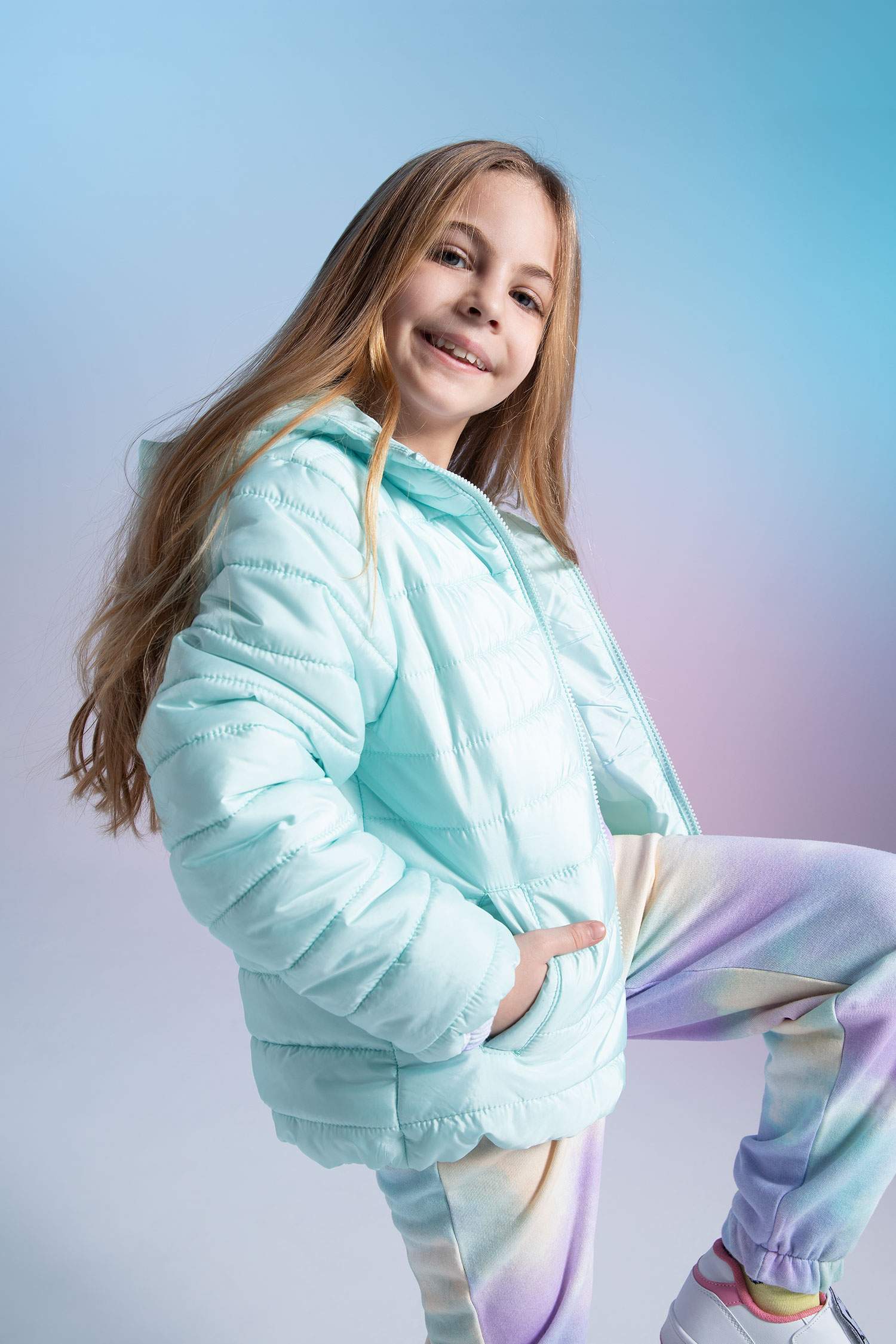 Kız Çocuk Regular Fit Kapüşonlu Sentetik Astar Mont