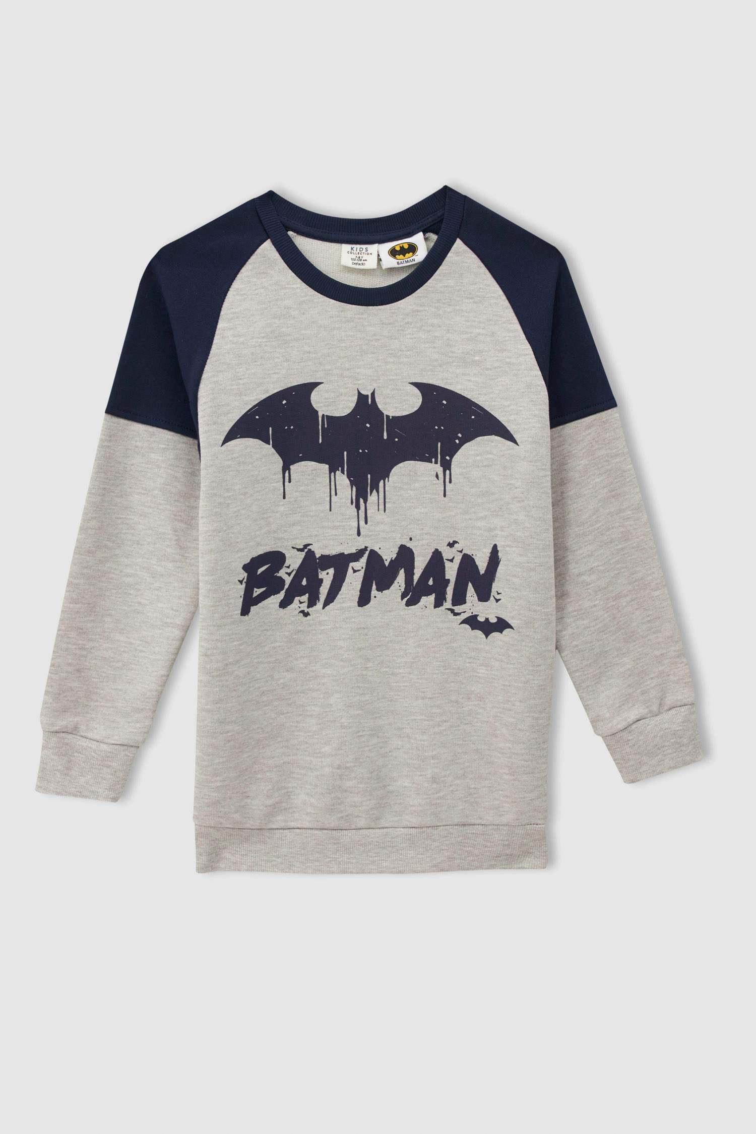 Erkek Çocuk Süper Man Lisanslı Uzun Kollu Kalın Sweatshirt Kumaşı İçi Yumuşak Tüylü Pijama Takım