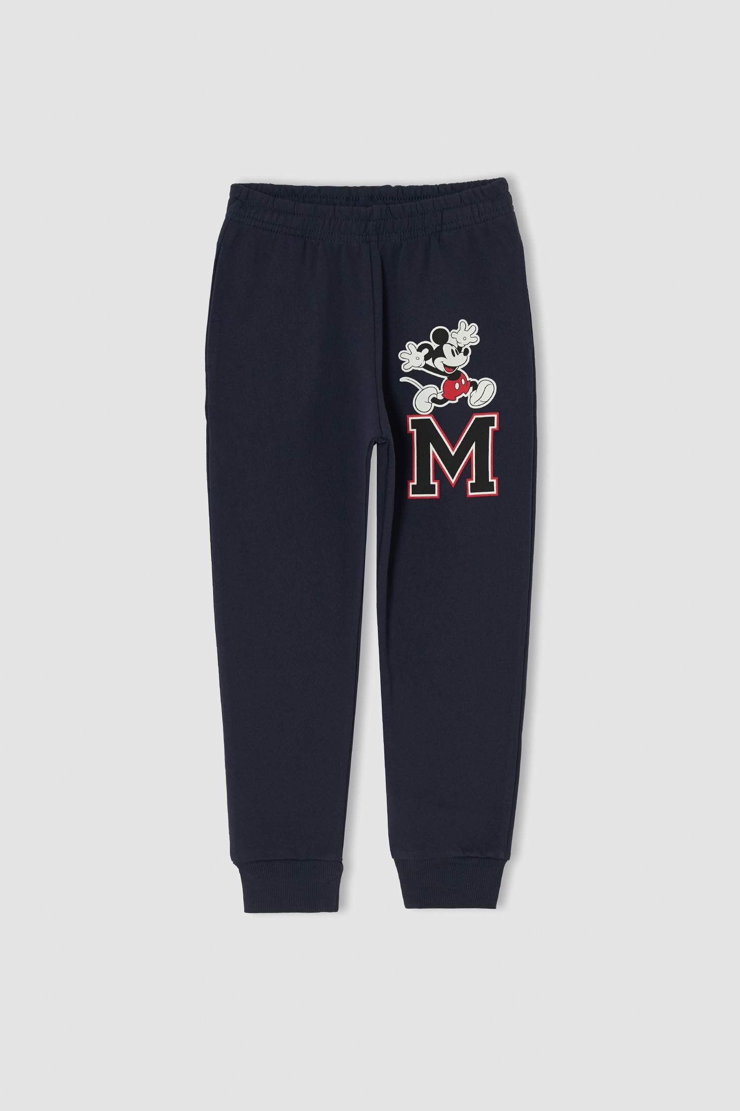 Erkek Çocuk Mickey Mouse Lisanslı Kalın Sweatshirt Kumaşı Uzun Kollu Pijama Takım