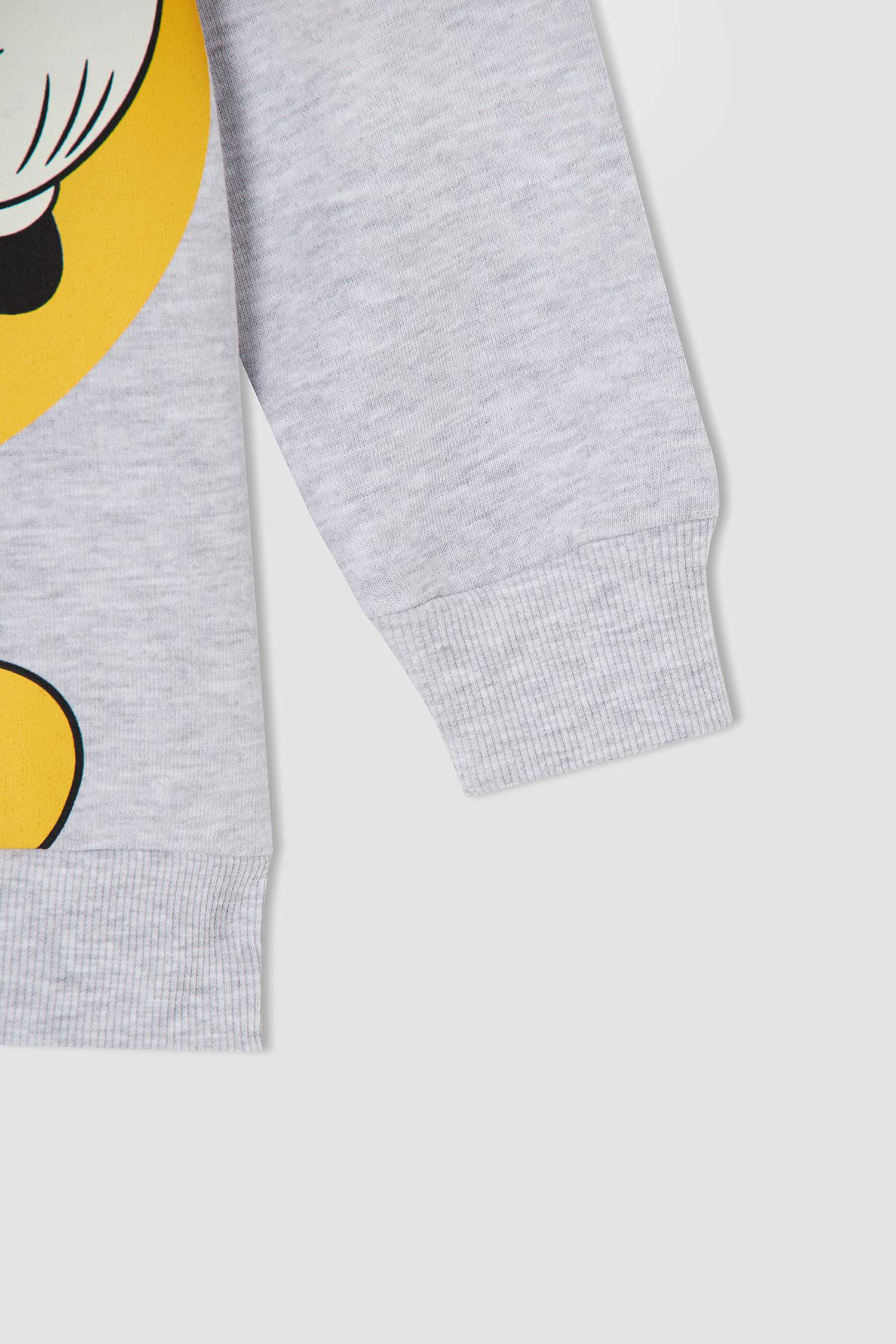 Erkek Çocuk Mickey Mouse Lisanslı Kalın Sweatshirt Kumaşı Uzun Kollu Pijama Takım