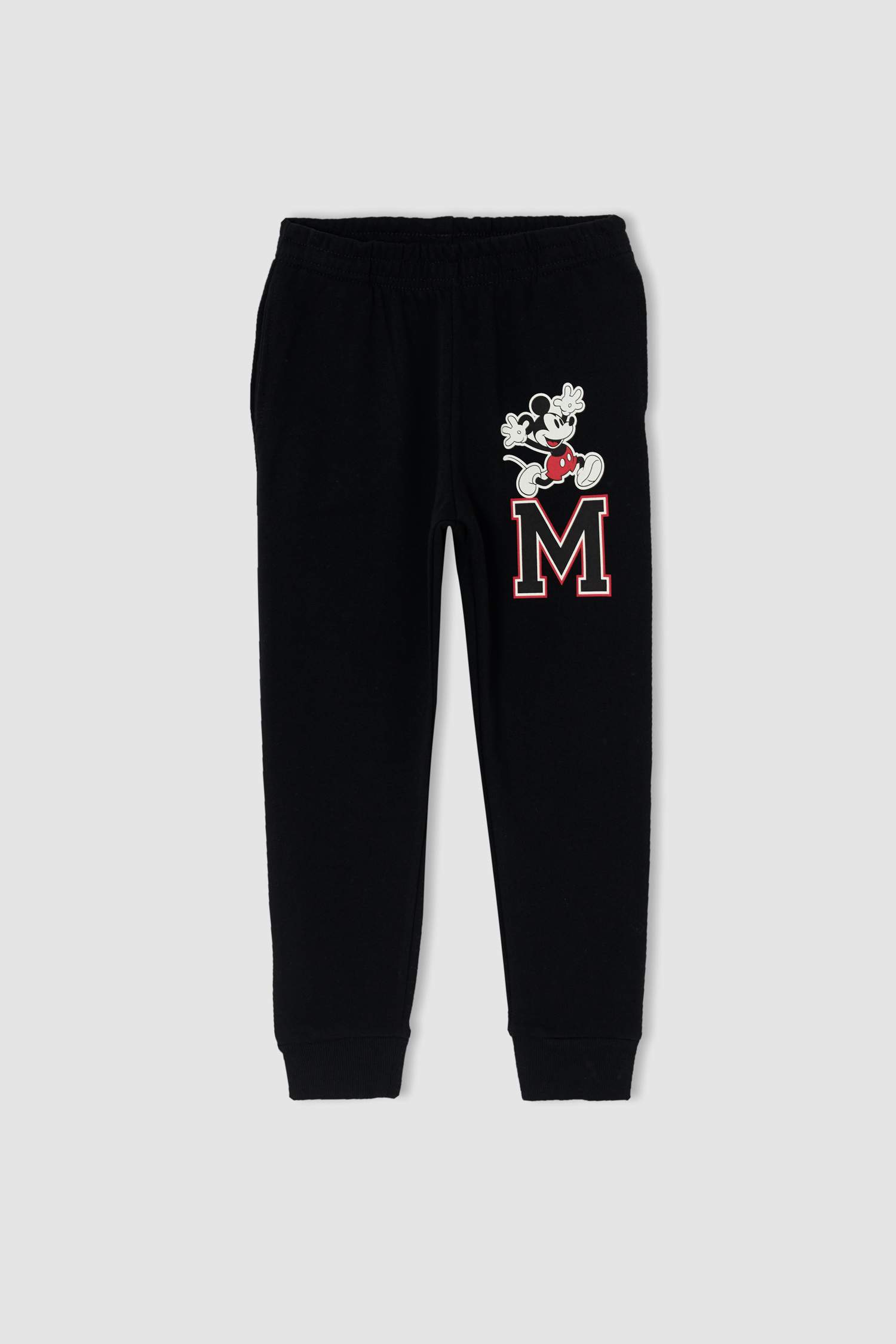 Erkek Çocuk Mickey Mouse Lisanslı Kalın Sweatshirt Kumaşı Uzun Kollu Pijama Takım