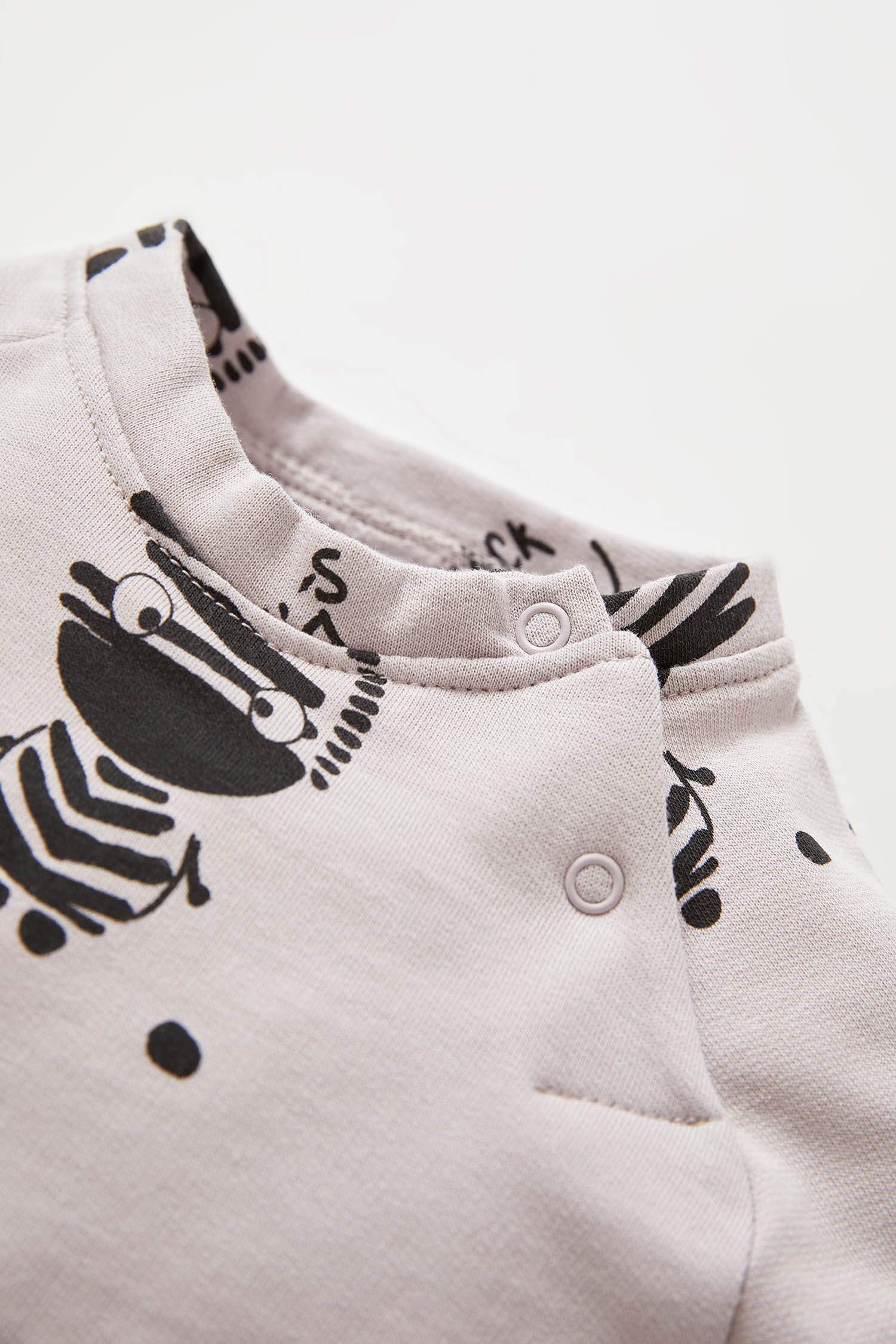 Kız Bebek Zebra Desenli Uzun Kollu İçi Yumuşak Tüylü Isı Yalıtımlı Warmtech 2'li Takım
