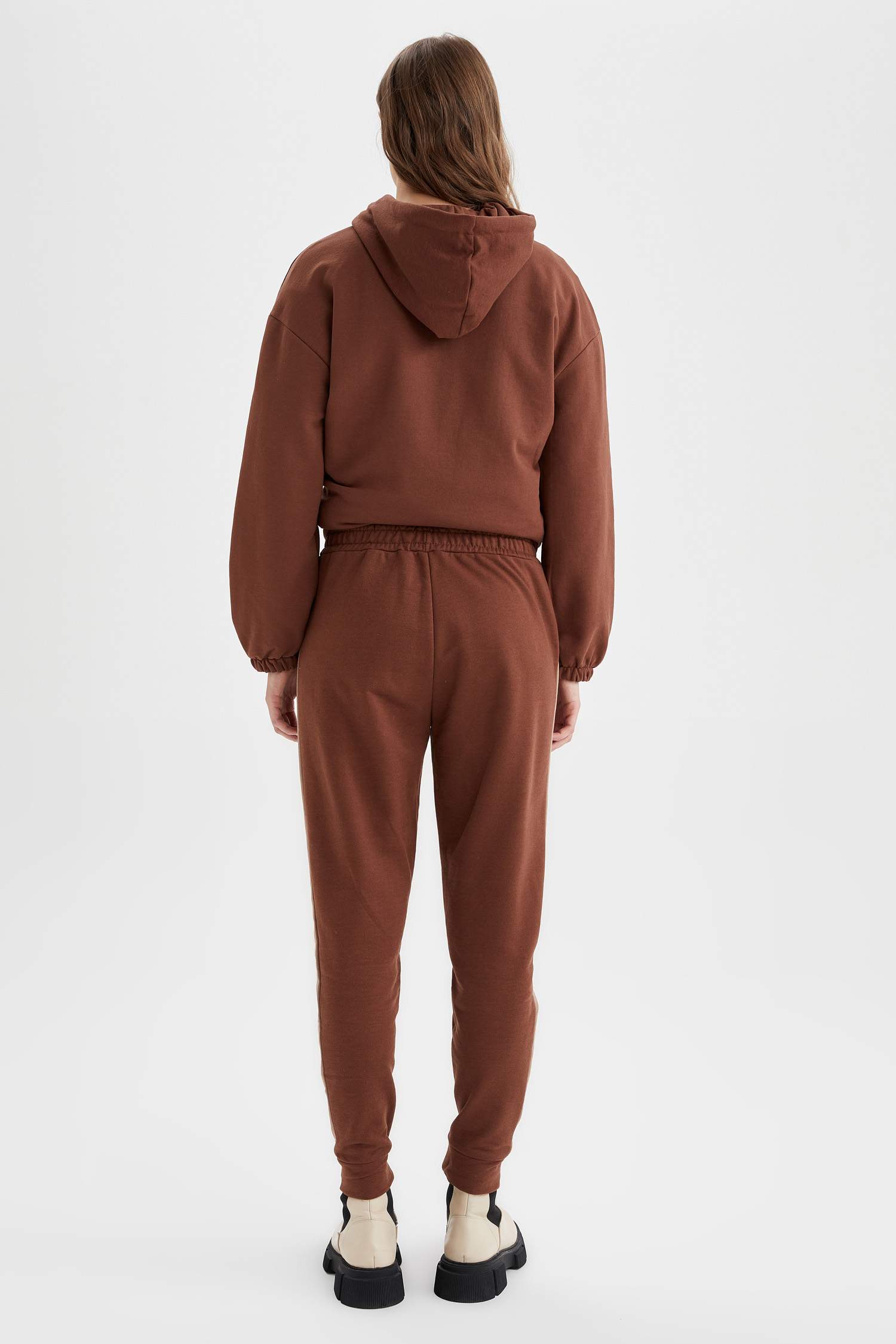Şerit Detaylı Beli Lastikli Relax Fit İçi Yumuşak Tüylü Jogger Eşofman Altı