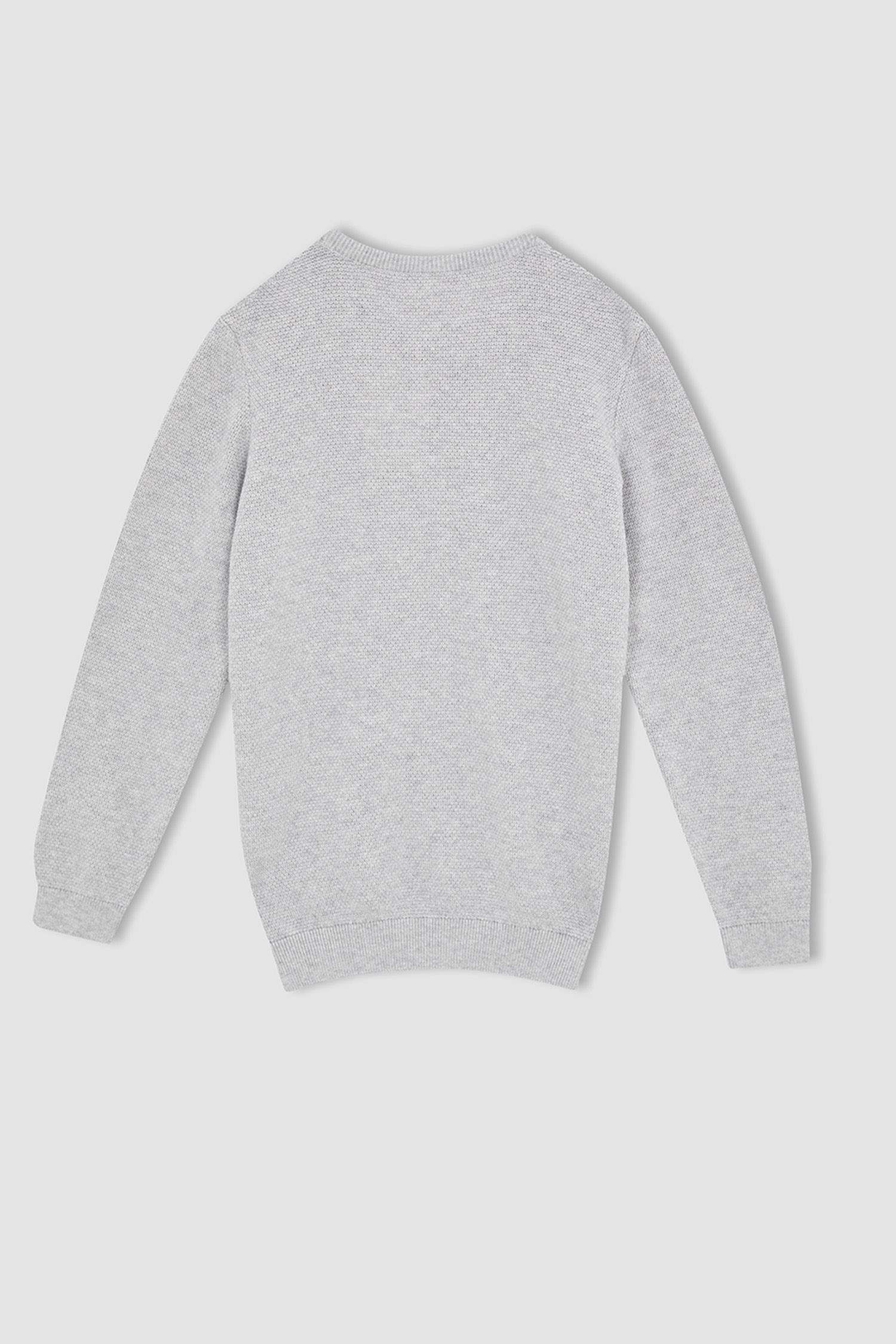 Erkek Çocuk Regular Fit Bisiklet Yaka Pamuklu Triko Kazak