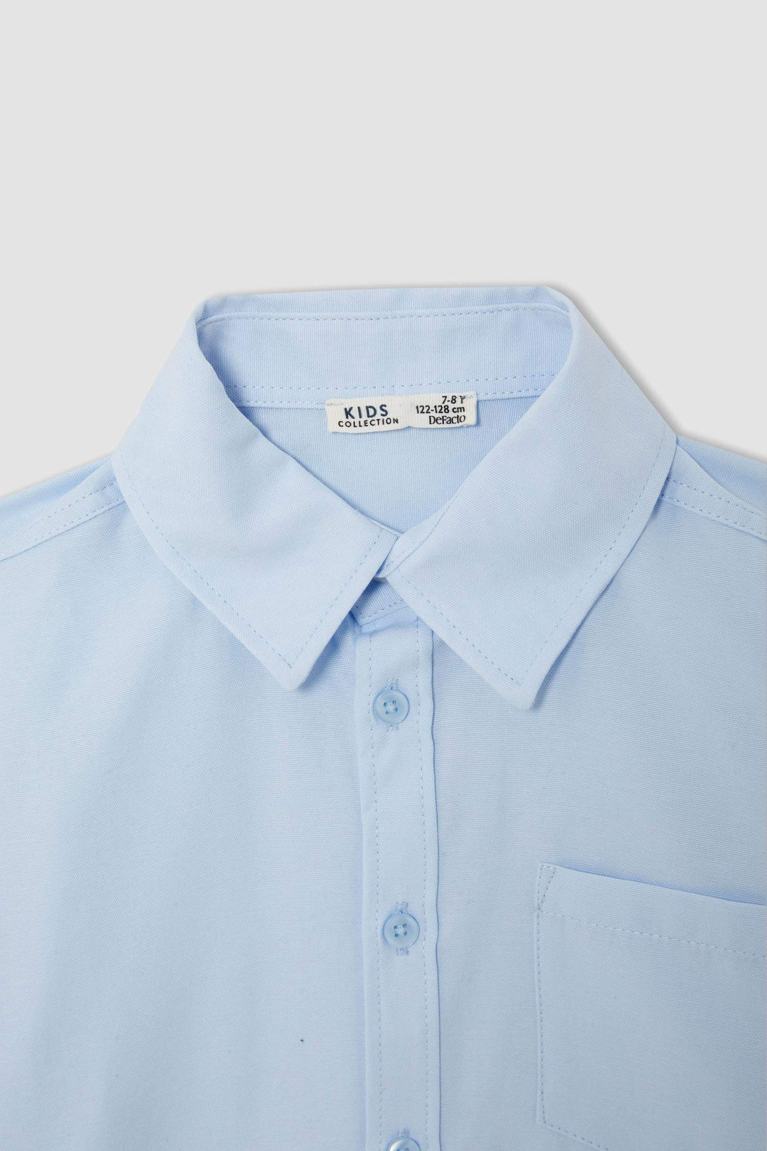 Erkek Çocuk Slim Fit Pamuklu Uzun Kollu Gömlek
