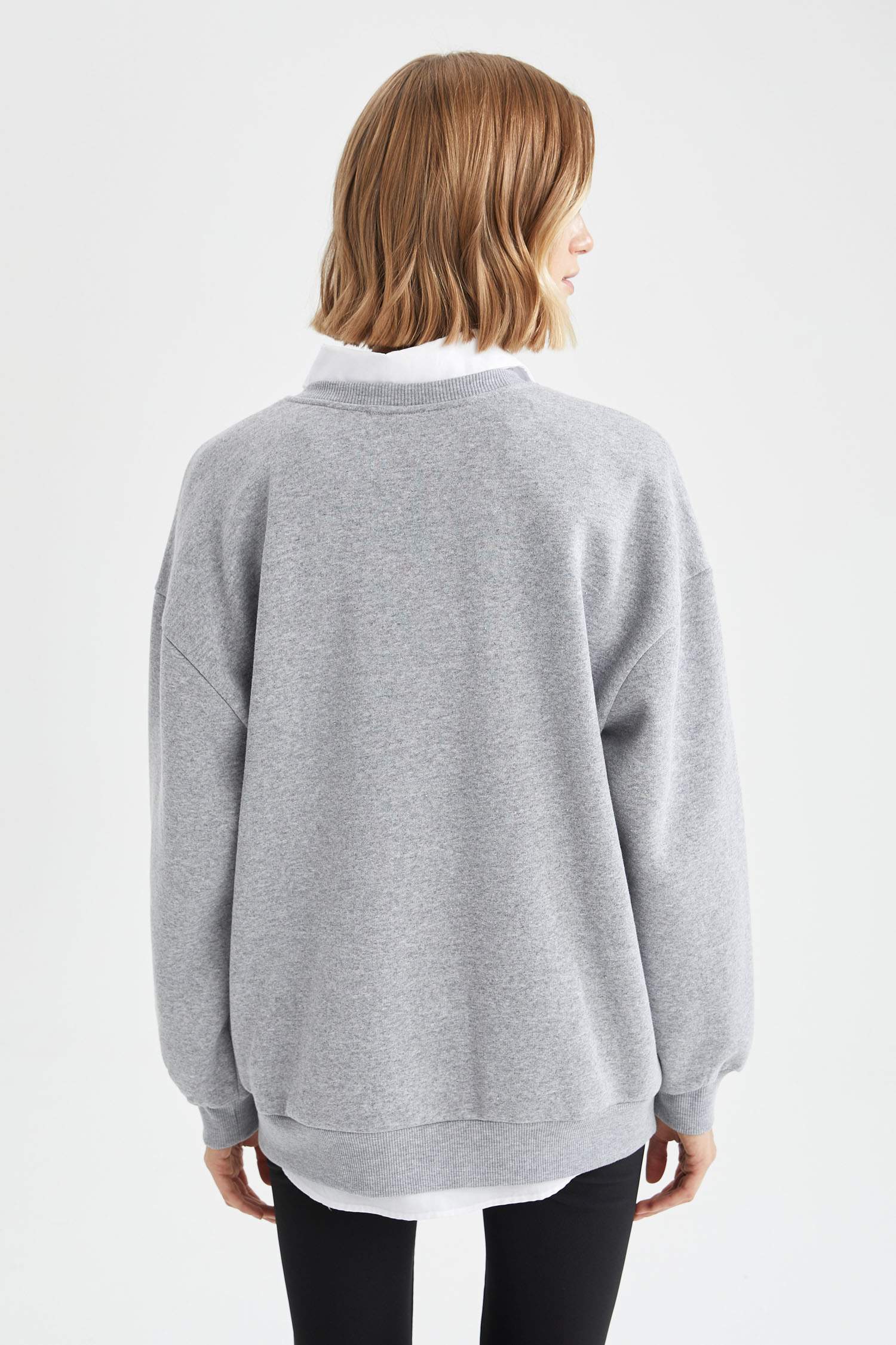 Slogan Baskılı Relax Fit Sweatshirt