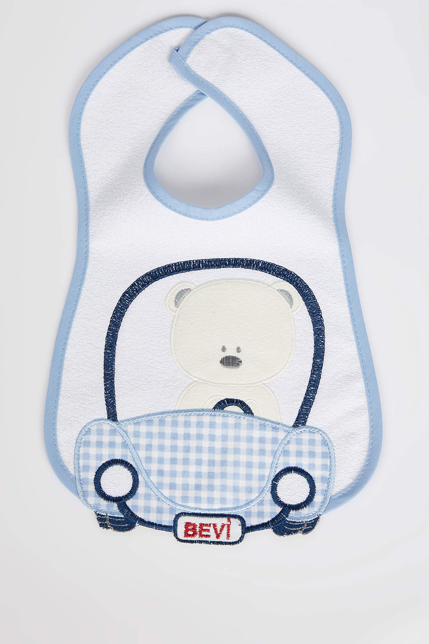 Erkek Bebek Ayıcık Baskılı Mama Önlüğü
