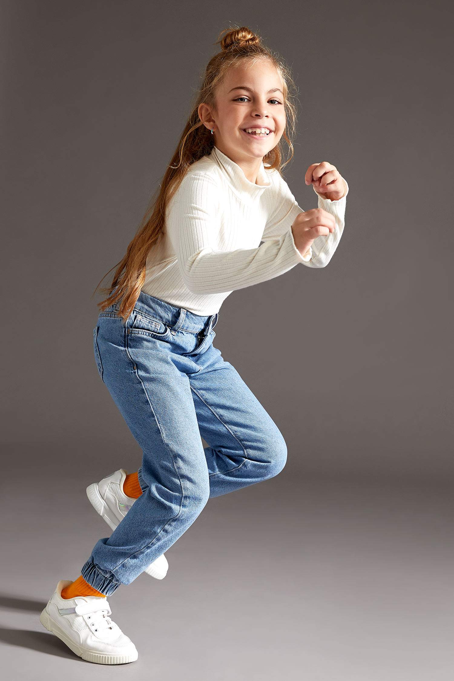 Kız Çocuk Jogger Jean Pantolon