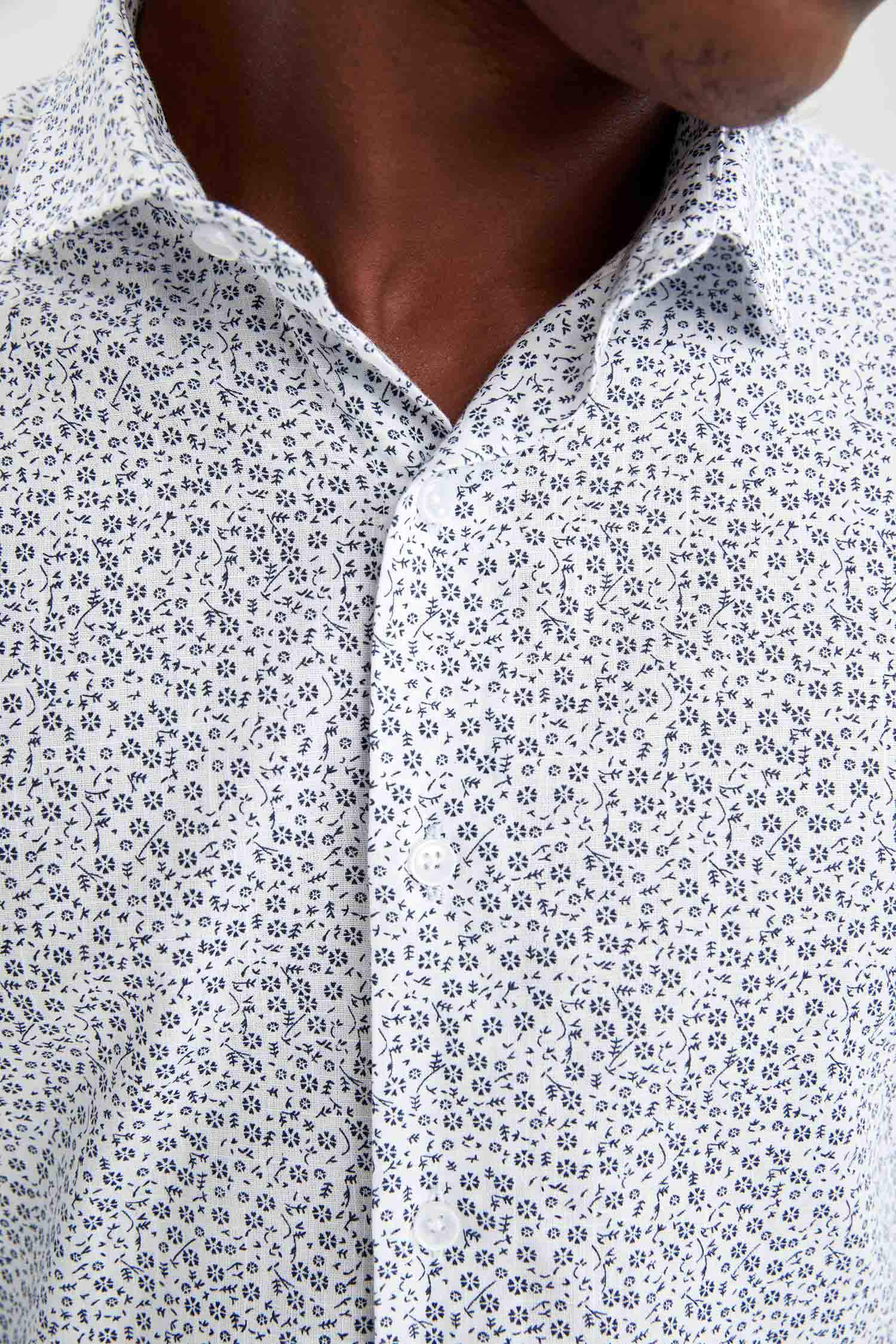 Modern Fit Desenli Klasik Uzun Kollu Gömlek