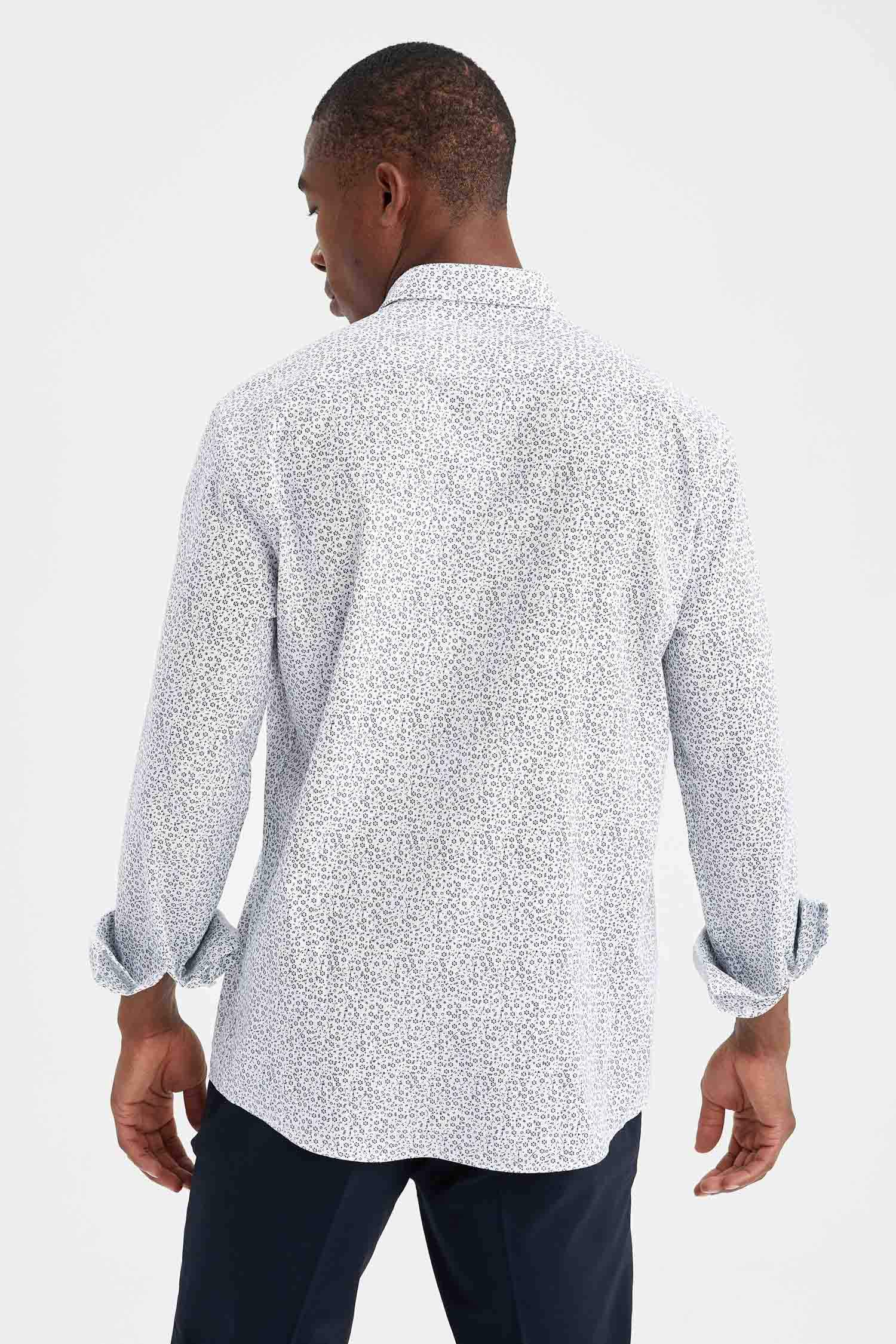 Modern Fit Desenli Klasik Uzun Kollu Gömlek