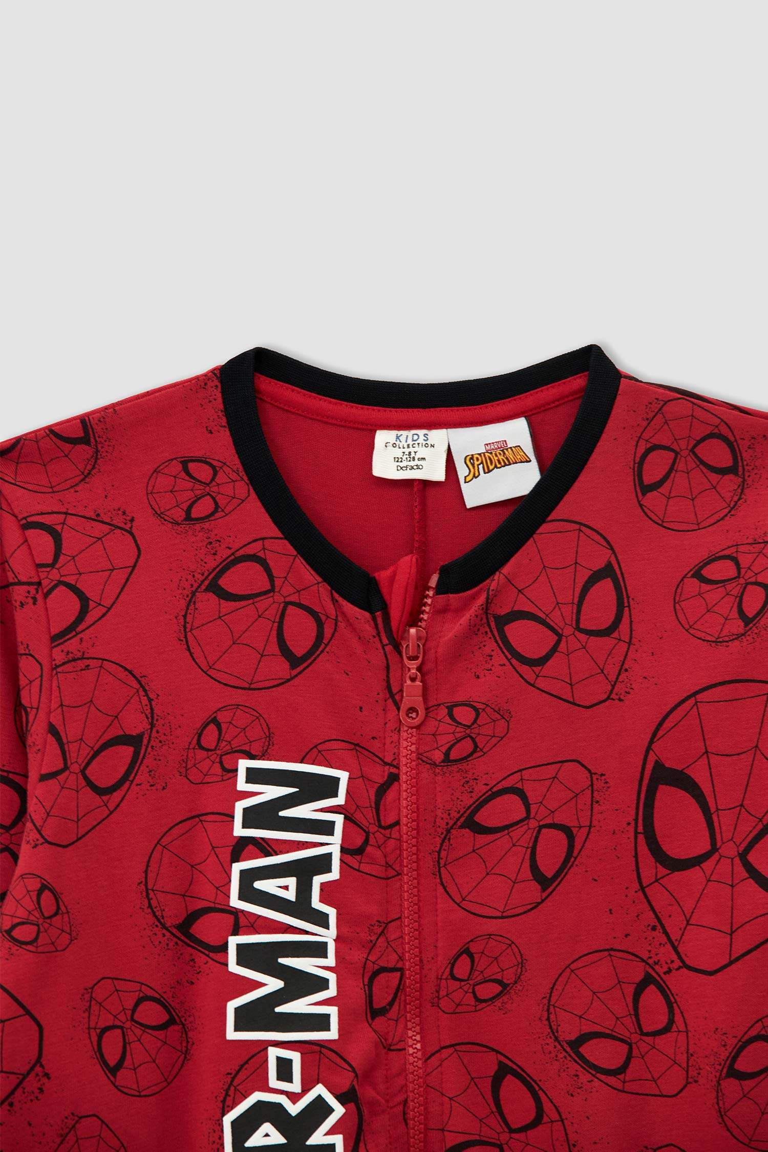 Erkek Çocuk Spider Man Lisanslı Uzun Kollu Fermuar Kapamalı Tulum Pijama